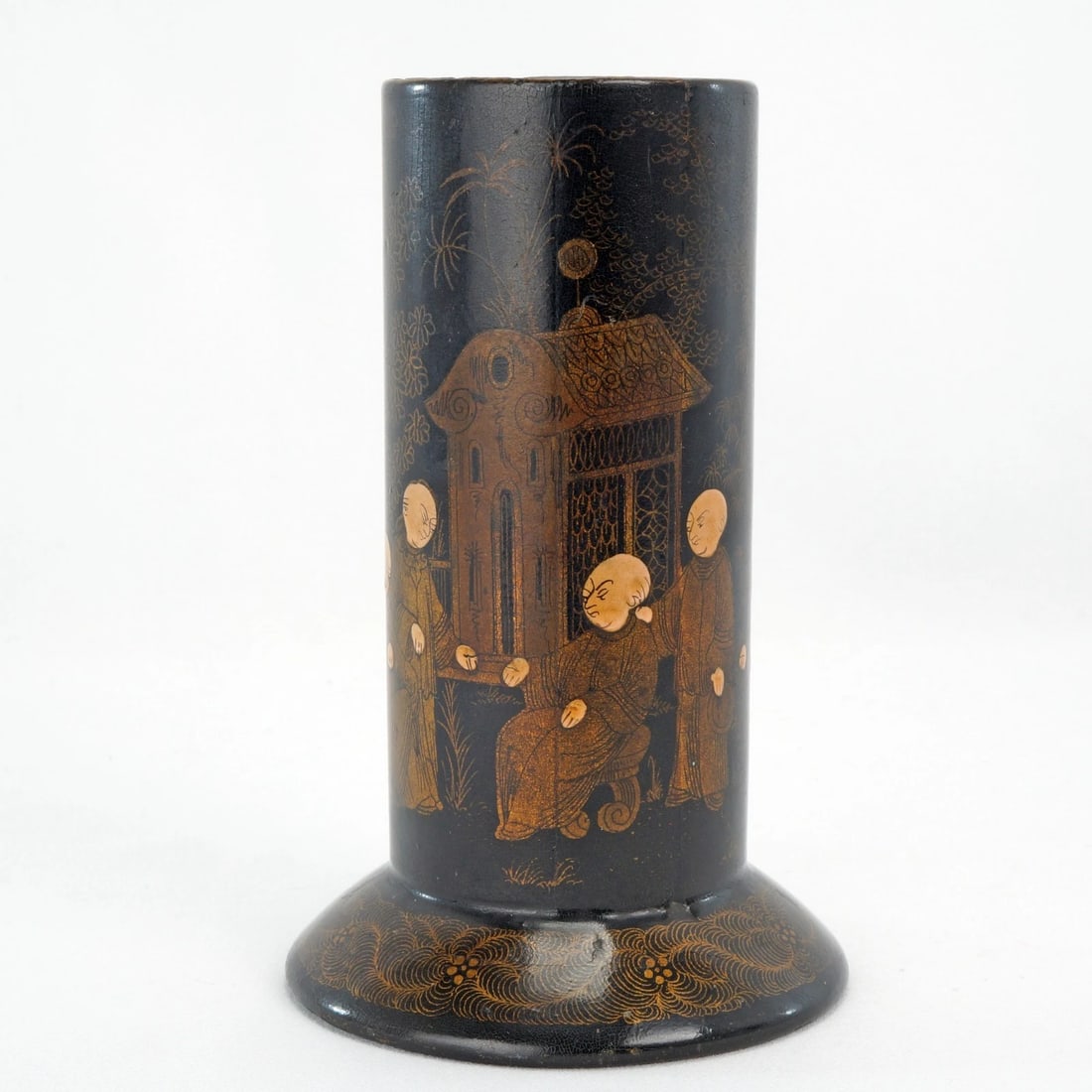 19th C Japanese Lacquer Spill Vase - 3