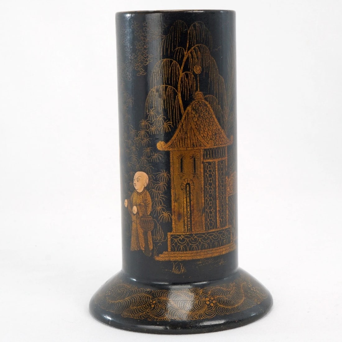 19th C Japanese Lacquer Spill Vase - 4