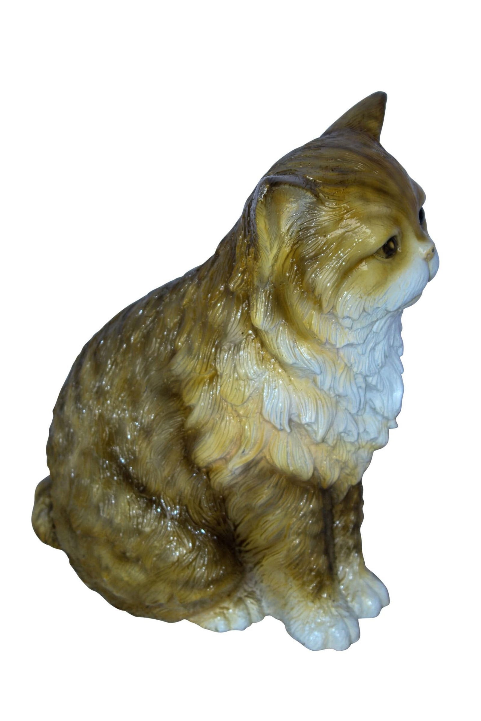 Colored Cat Sitting Bronze Statue, Charming for Cat Lovers 12" x 10" x 14"H: Title:Colored Cat Sitting Bronze Statue, Charming for Cat Lovers 12" x 10" x 14"HDescription:Colored cat sitting bronze statue, charming for cat lovers, handcrafted and casted using traditional lost