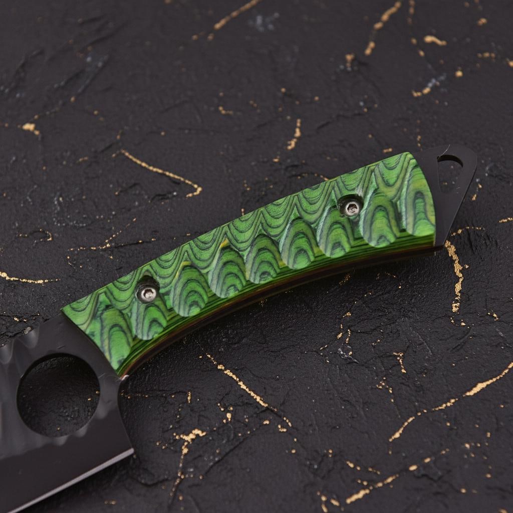 Hand Forged Damascus Chef Knife Set 4-Piece High Carbon Steel with Leather Roll Bag - 3