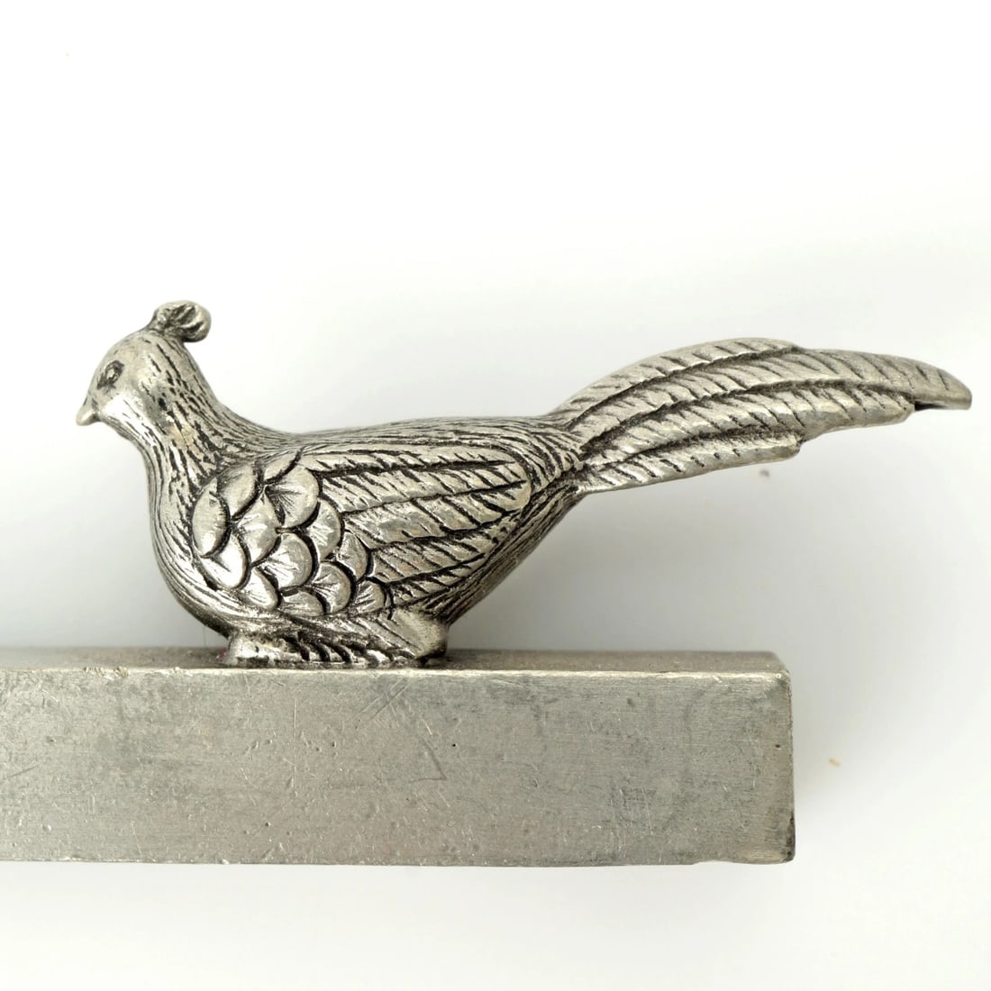 Three Pewter Knife Rests Duck, Pheasant, Dog - 5