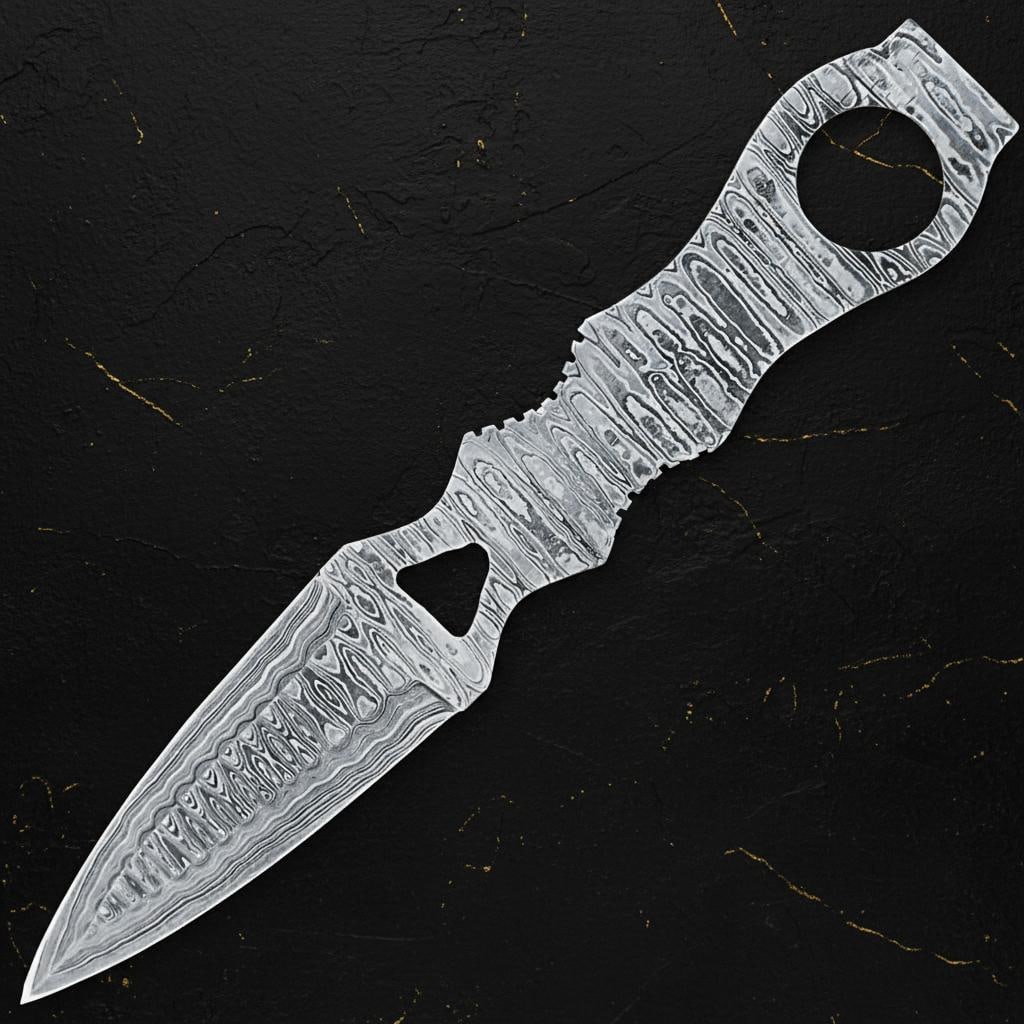 Handmade 10-inch Damascus Steel Throwing Knife Set 3pc Full Tang Tactical Blades - 14