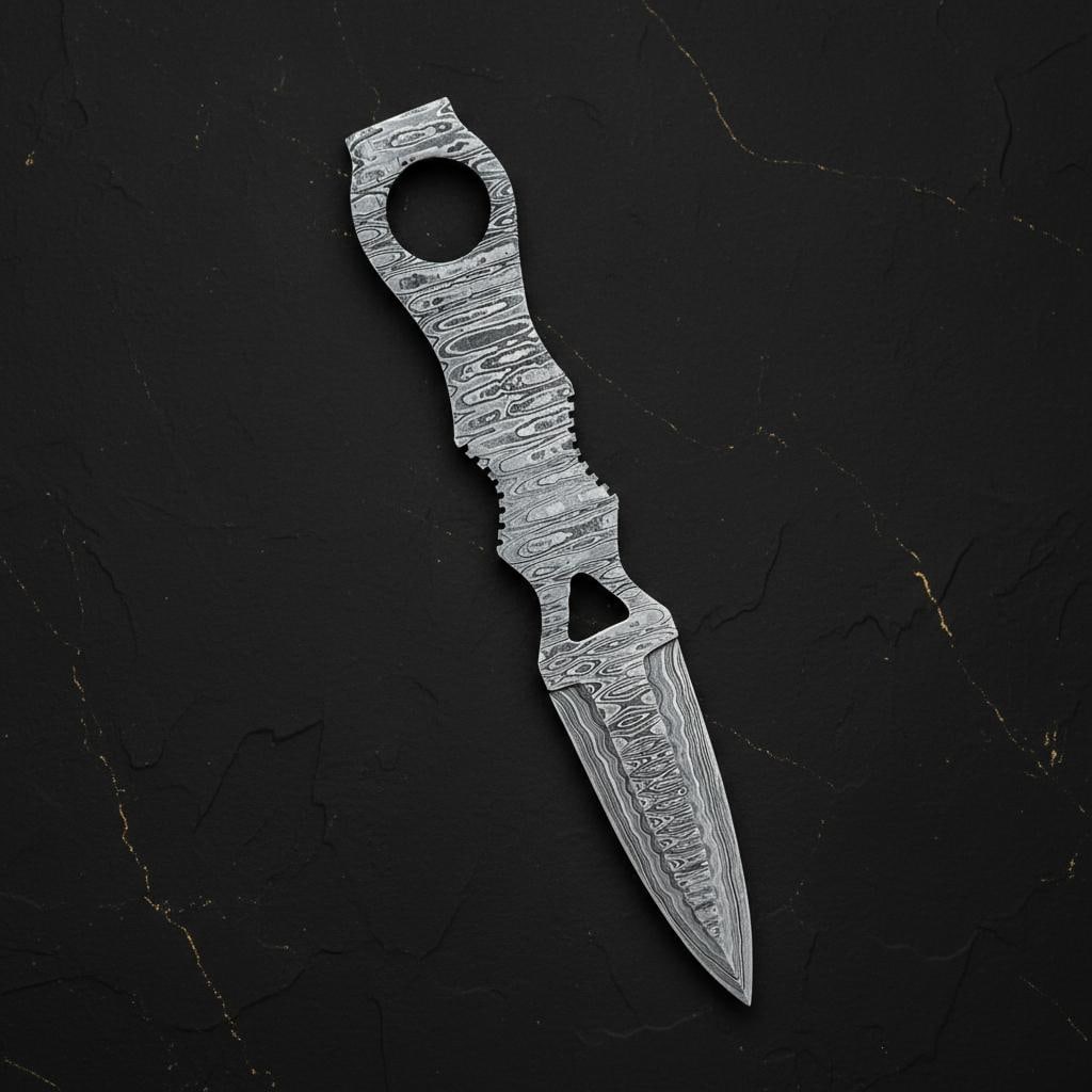 Handmade 10-inch Damascus Steel Throwing Knife Set 3pc Full Tang Tactical Blades - 6