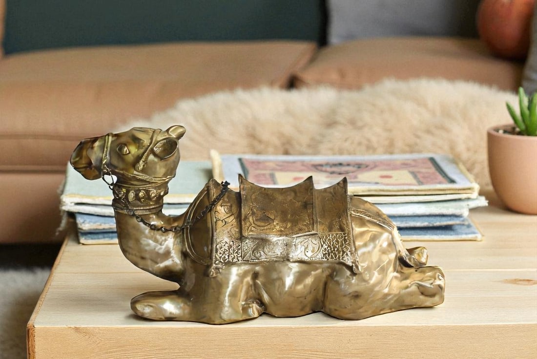 Metal Camel Lying Statue, Desert Majesty for Your Decor 24" x 9" x 13"H - 2