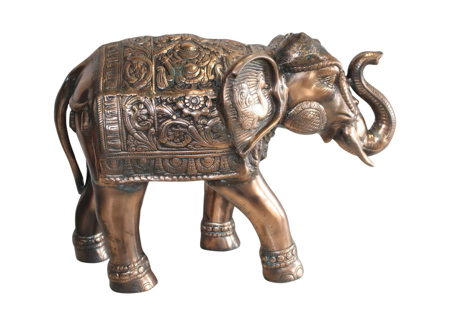 Aluminum Elephant Statue with Antique Design In Bronze Finish 28" x 13" x 19"H (1 of 10)