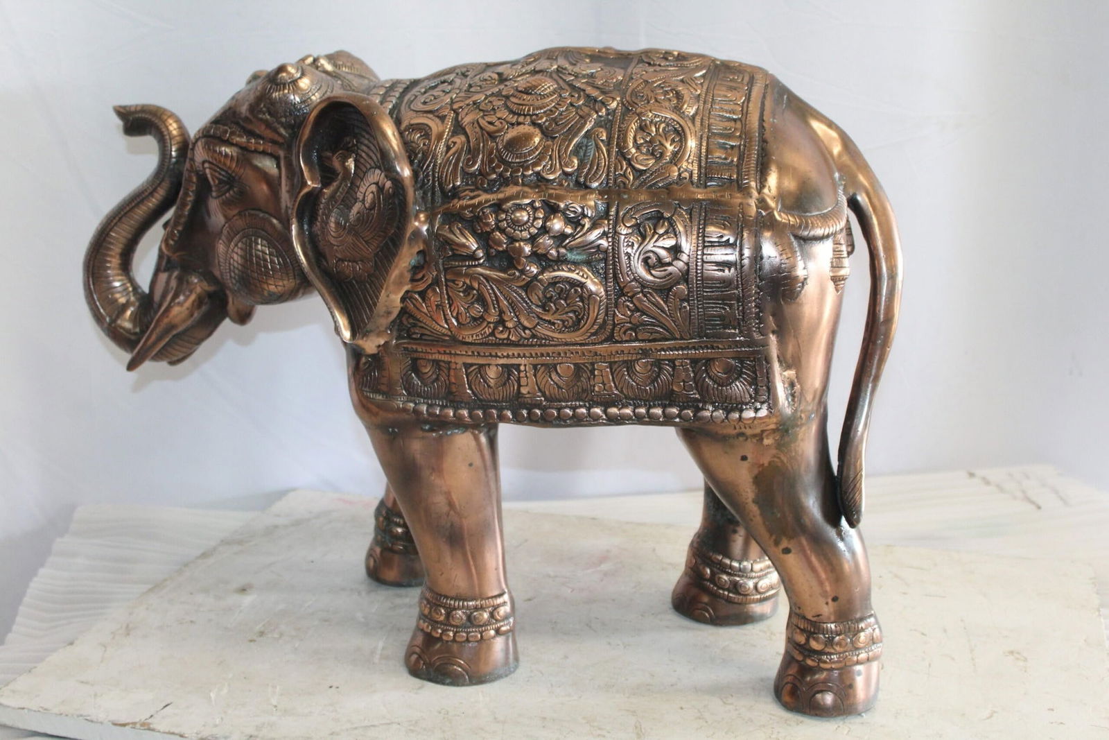 Aluminum Elephant Statue with Antique Design In Bronze Finish 28" x 13" x 19"H - 7