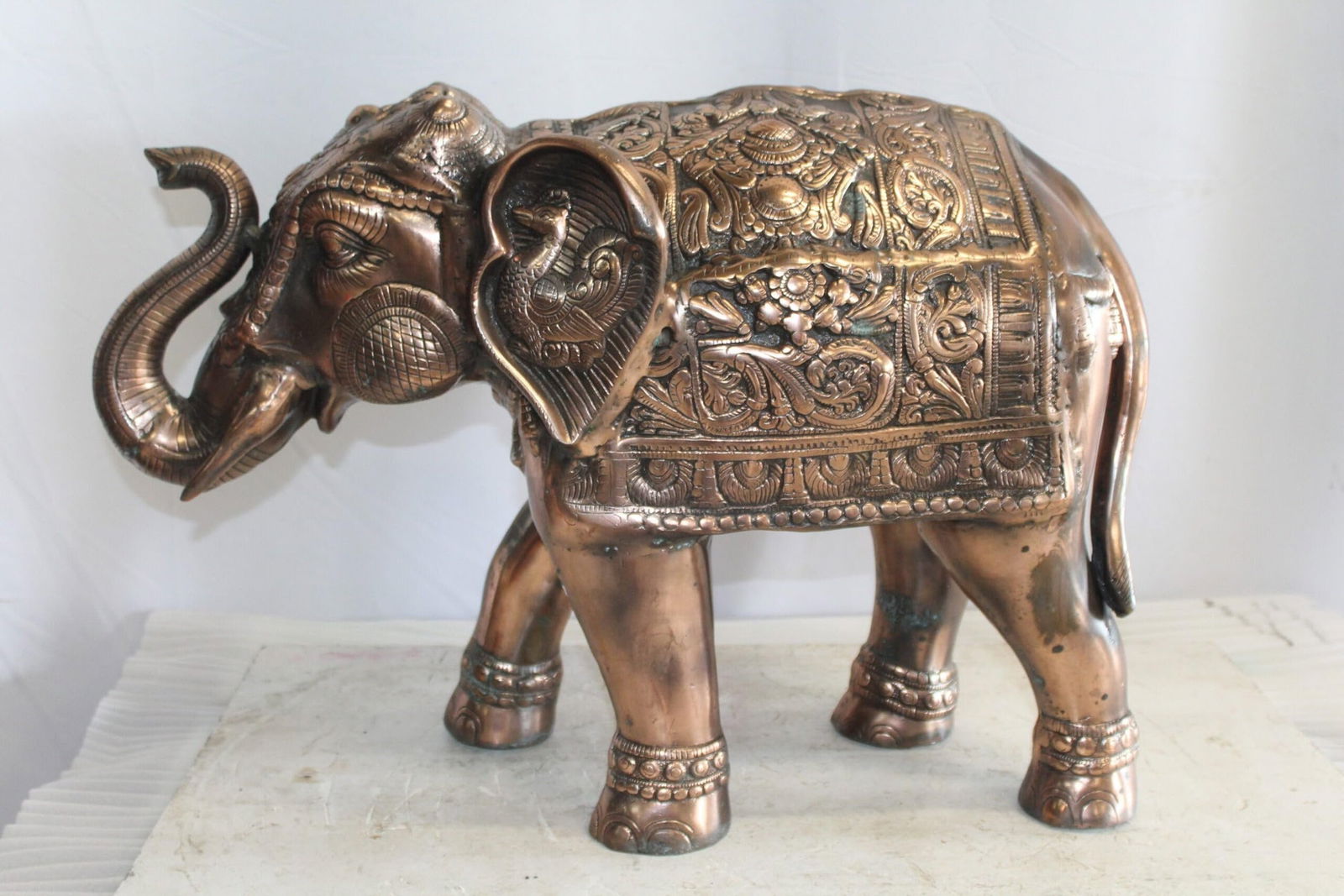 Aluminum Elephant Statue with Antique Design In Bronze Finish 28" x 13" x 19"H - 8
