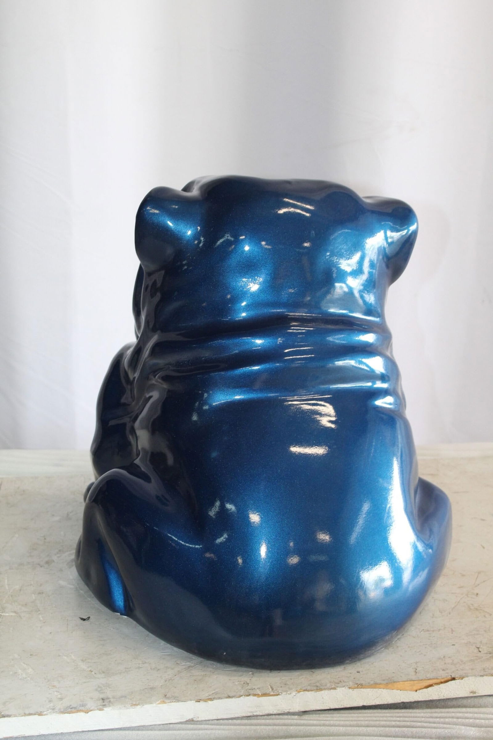 A Charming Blue Resin Bulldog, Perfect for Dog Lovers 19" x 15" x 16"H - 9