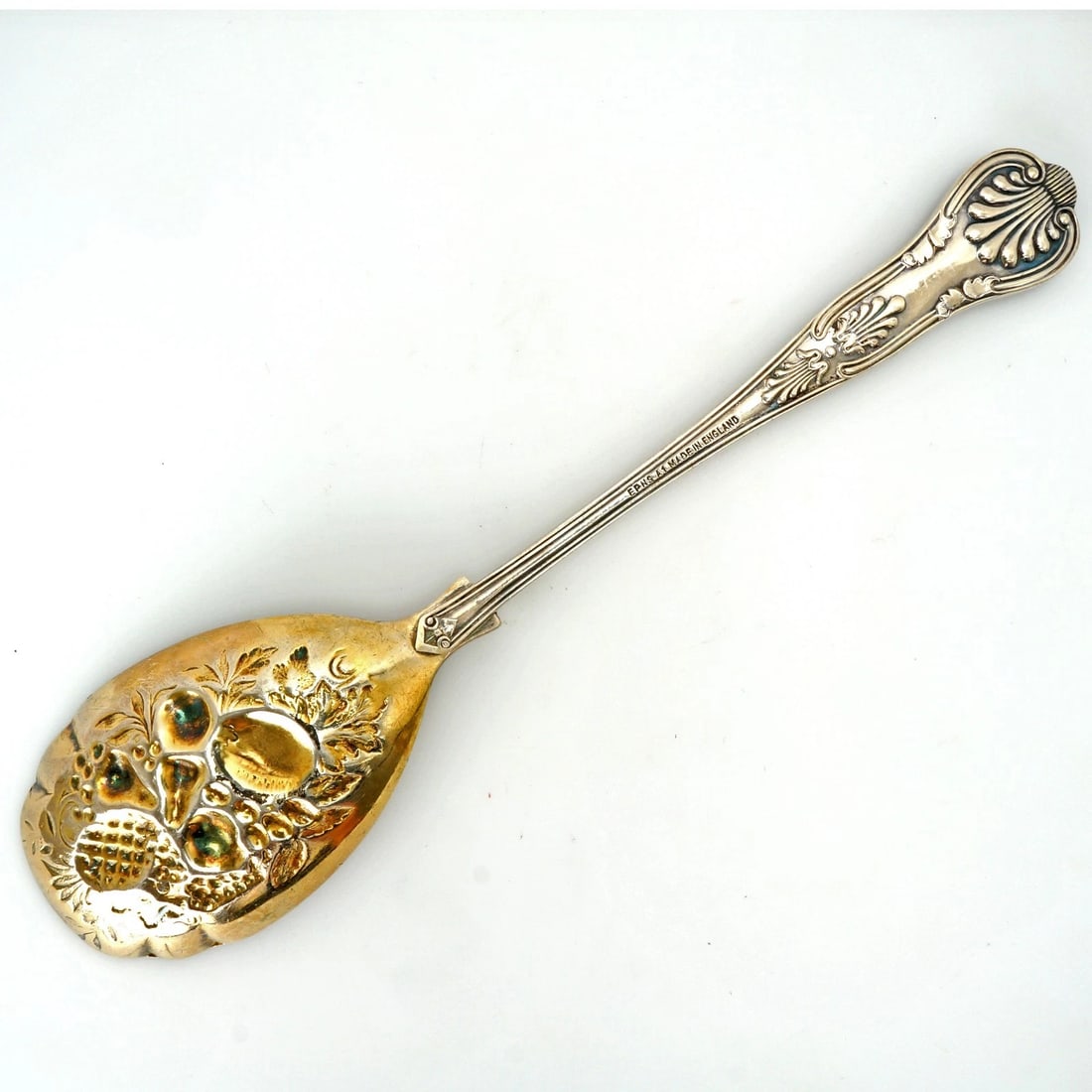 1930s English Silver Plate Berry Serving Spoon - 3