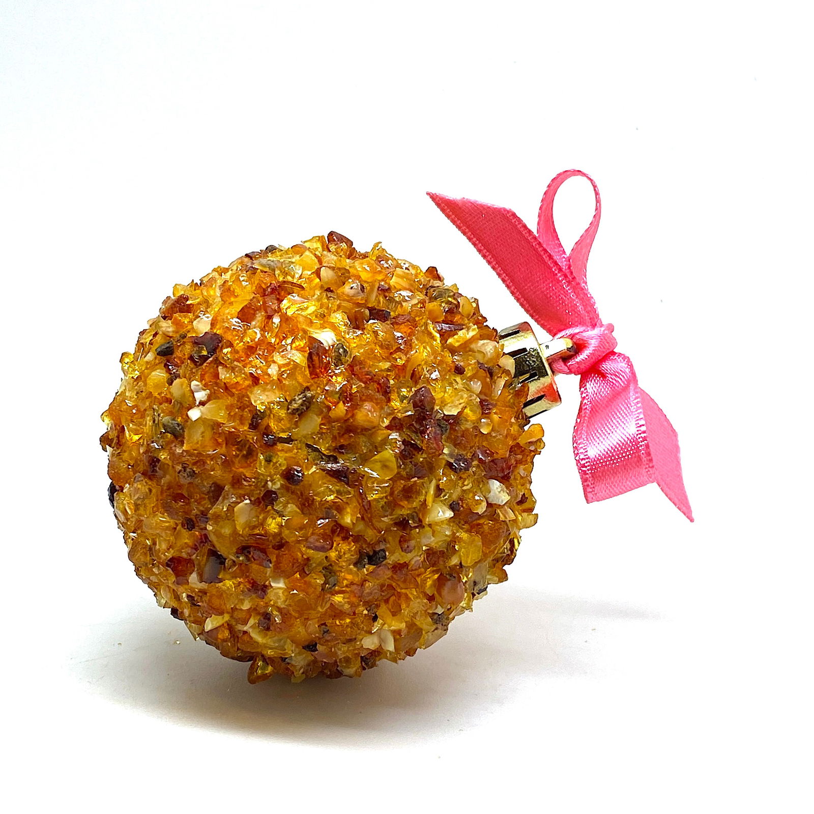Natural Amber Christmas tree ball - 2