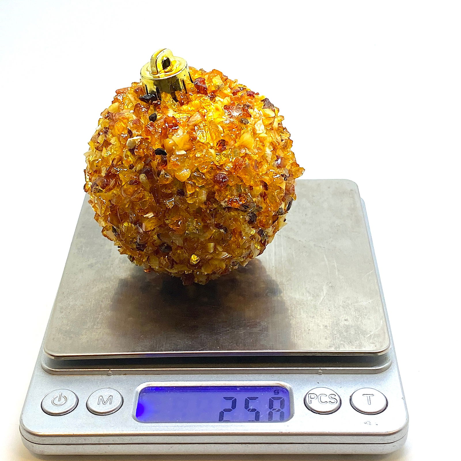 Natural Amber Christmas tree ball - 5