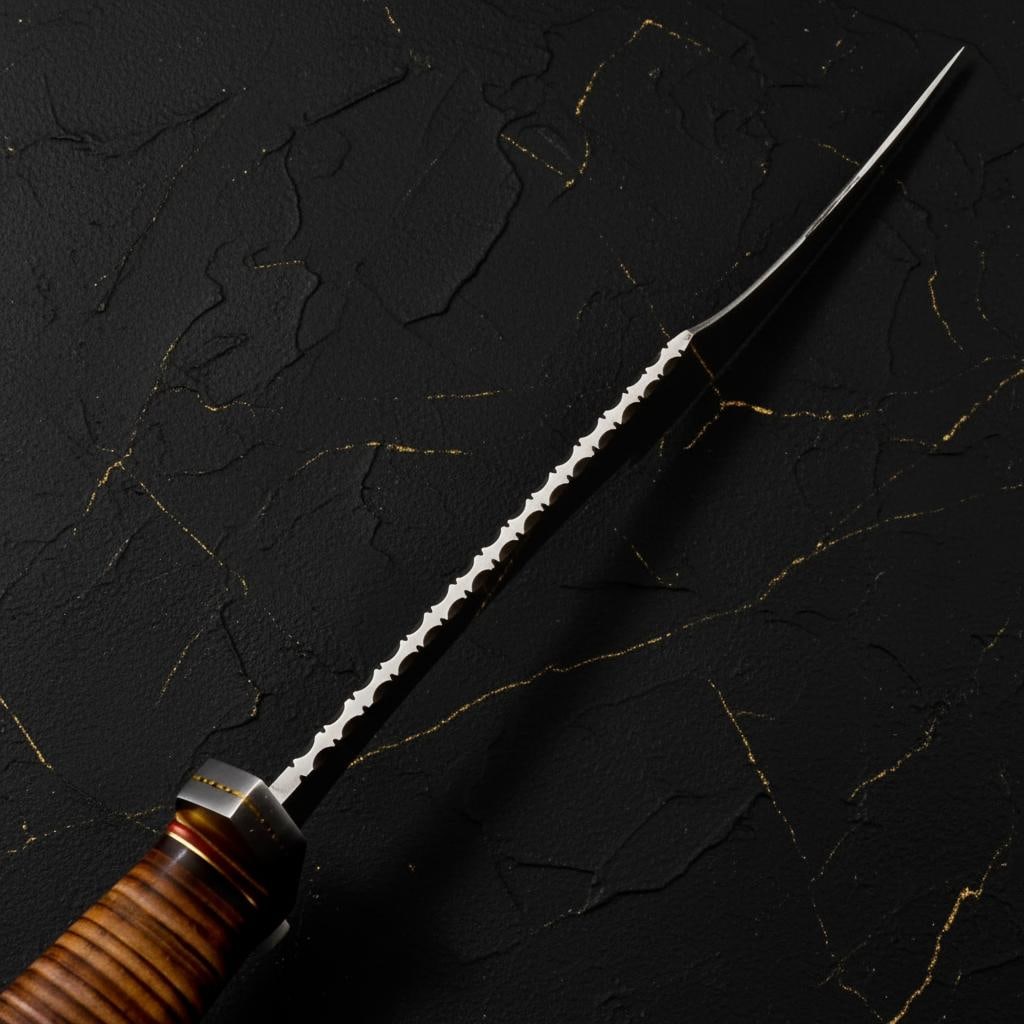 Handmade D2 Steel Bowie Knife 15.5" - Custom Hunting & Survival w/ Leather Sheath - 6