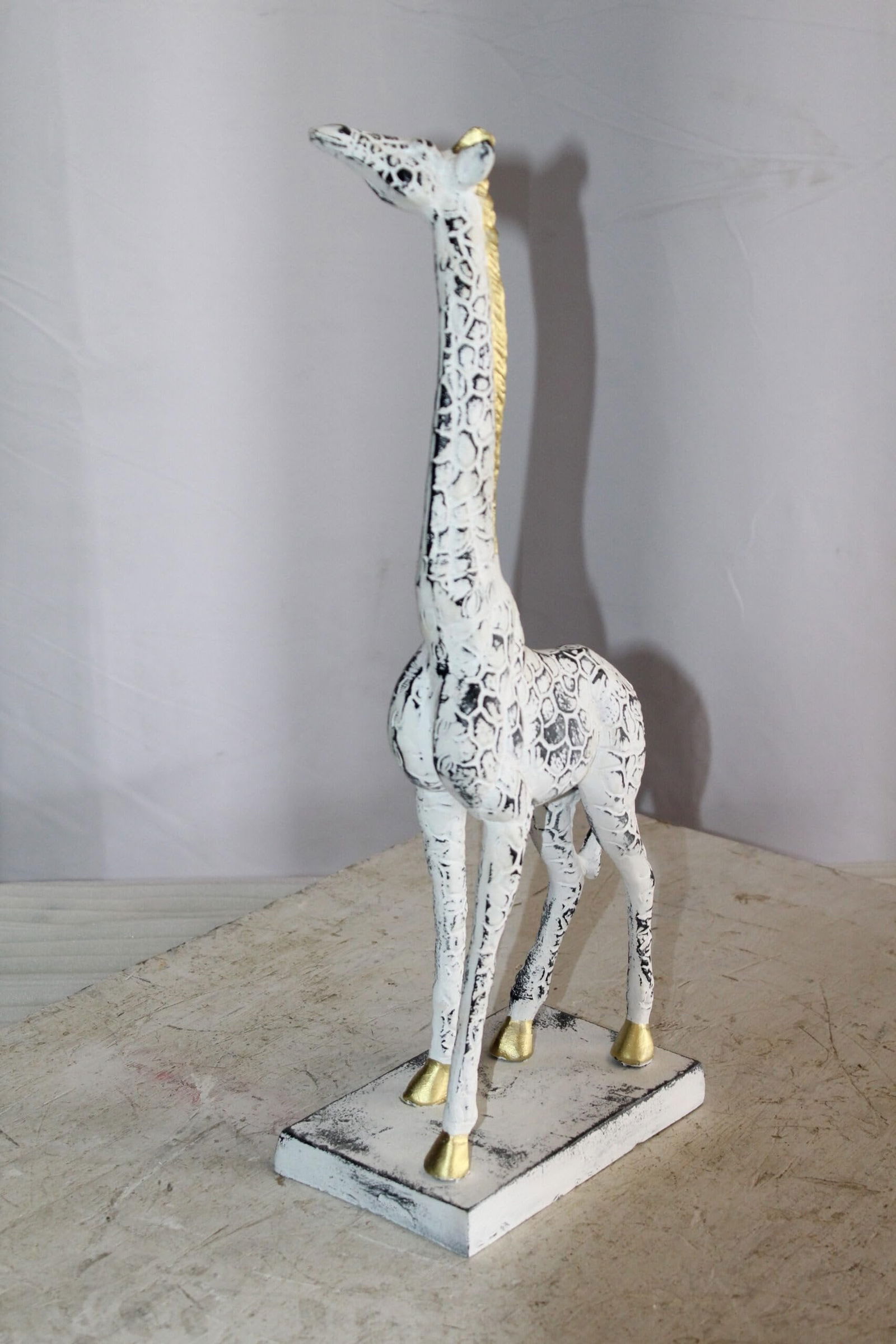 Aluminum Giraffe Sculpture Graceful Elegance in Tall Form 8" x 4" x 18"H - 10