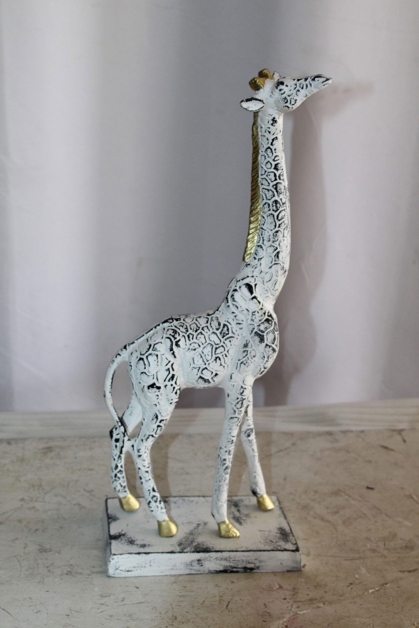 Aluminum Giraffe Sculpture Graceful Elegance in Tall Form 8" x 4" x 18"H - 4