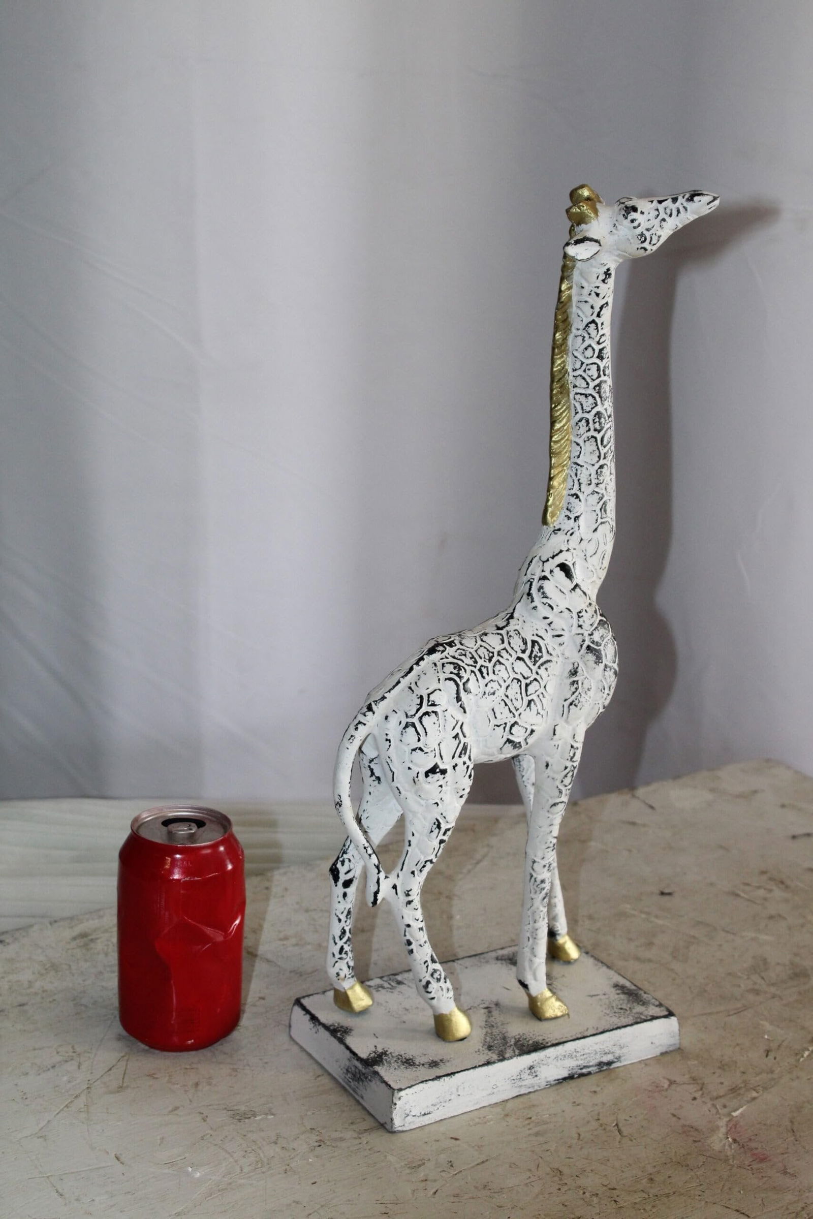 Aluminum Giraffe Sculpture Graceful Elegance in Tall Form 8" x 4" x 18"H - 5