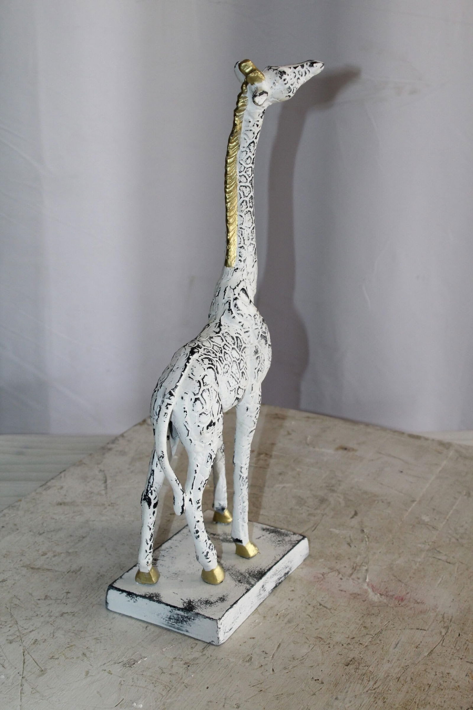 Aluminum Giraffe Sculpture Graceful Elegance in Tall Form 8" x 4" x 18"H - 6