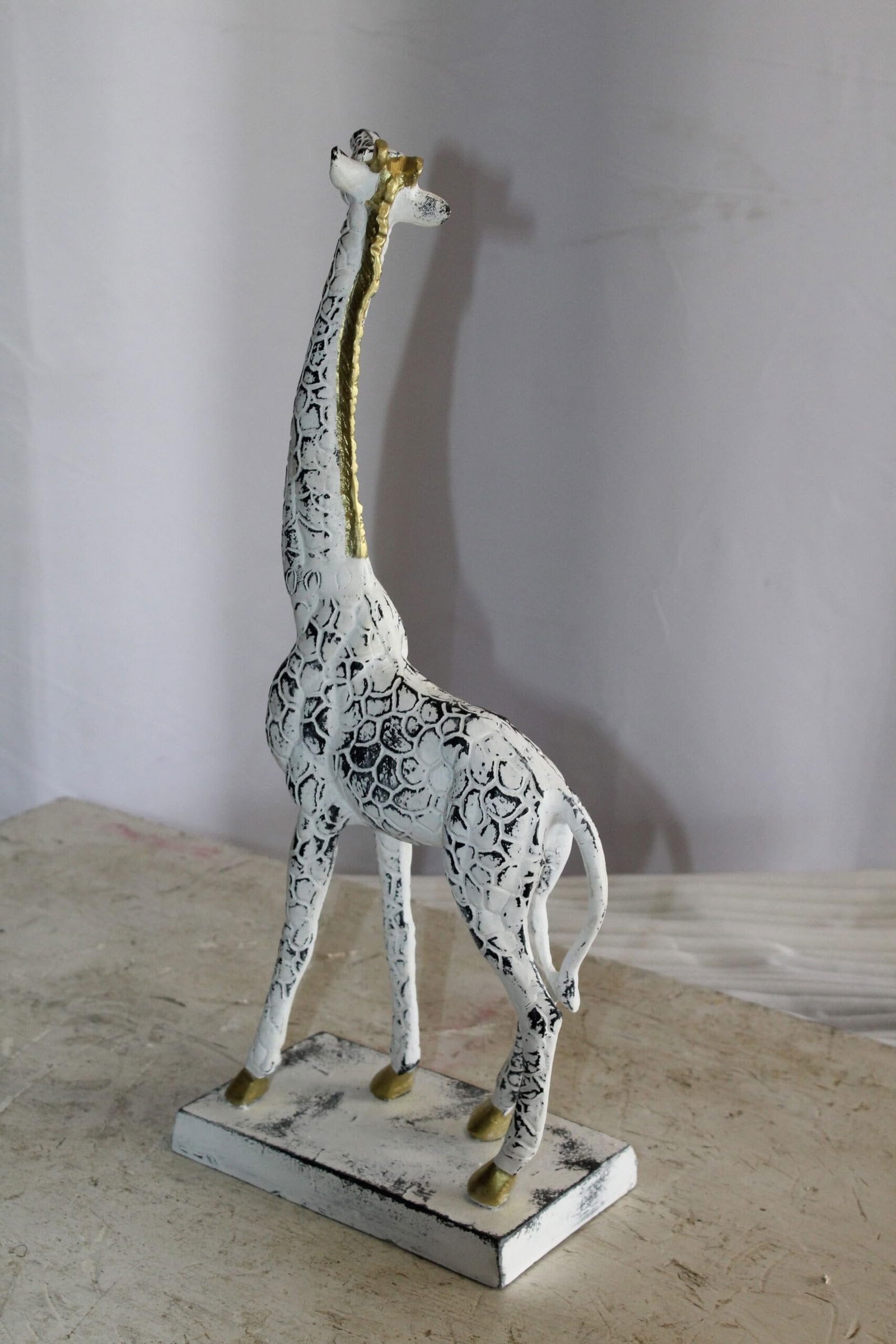 Aluminum Giraffe Sculpture Graceful Elegance in Tall Form 8" x 4" x 18"H - 8