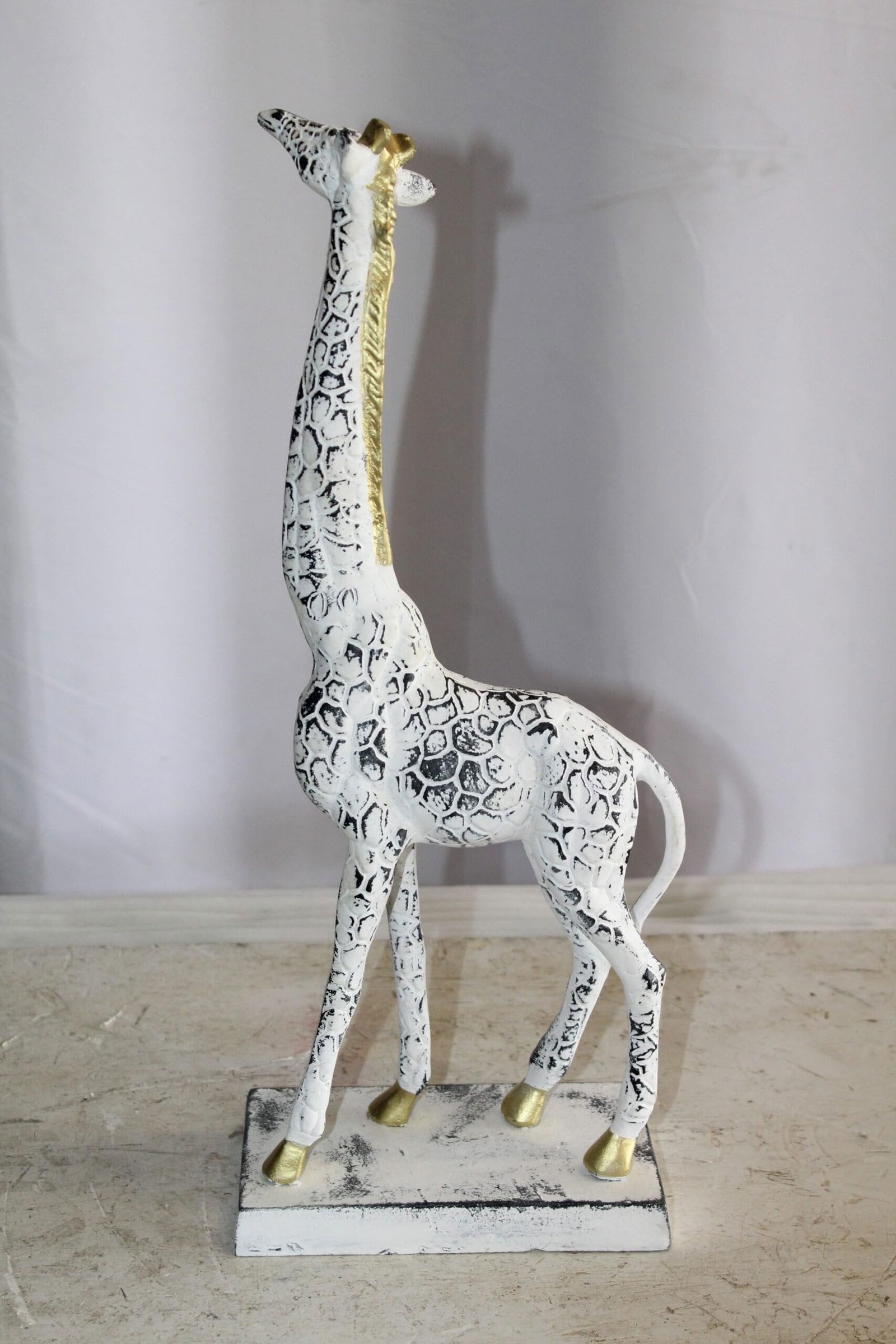 Aluminum Giraffe Sculpture Graceful Elegance in Tall Form 8" x 4" x 18"H - 9