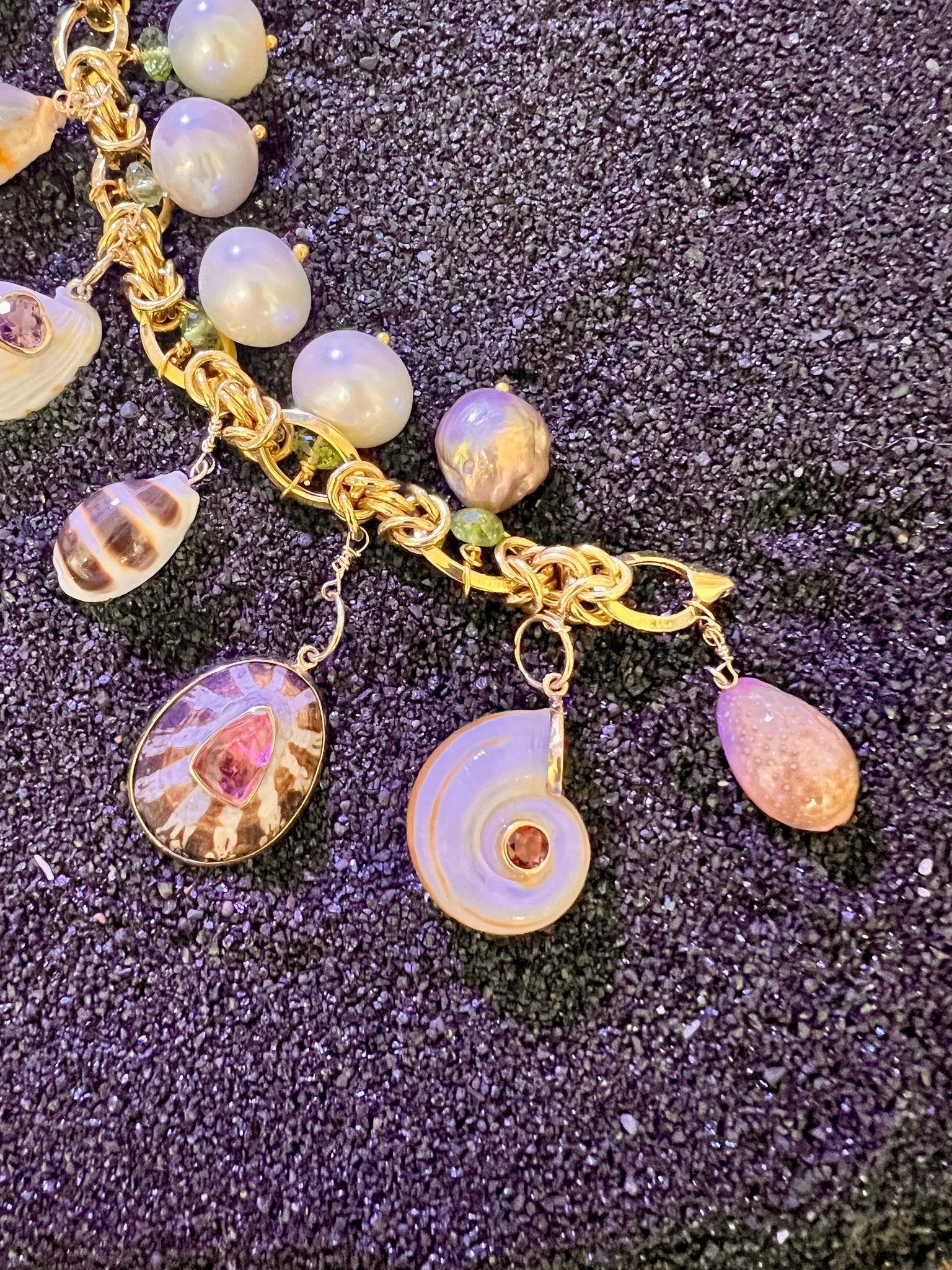 14-Karat Gold Lorelei Shell & Pearl Charm Bracelet - 2