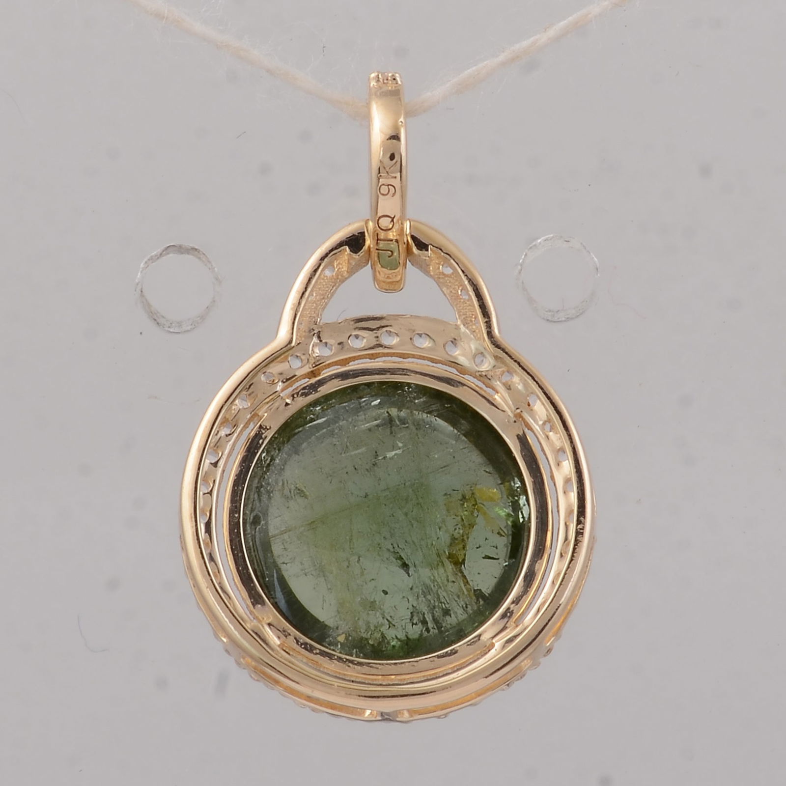 4.22 Ct Round Tourmaline 9K Gold Pendant - 2