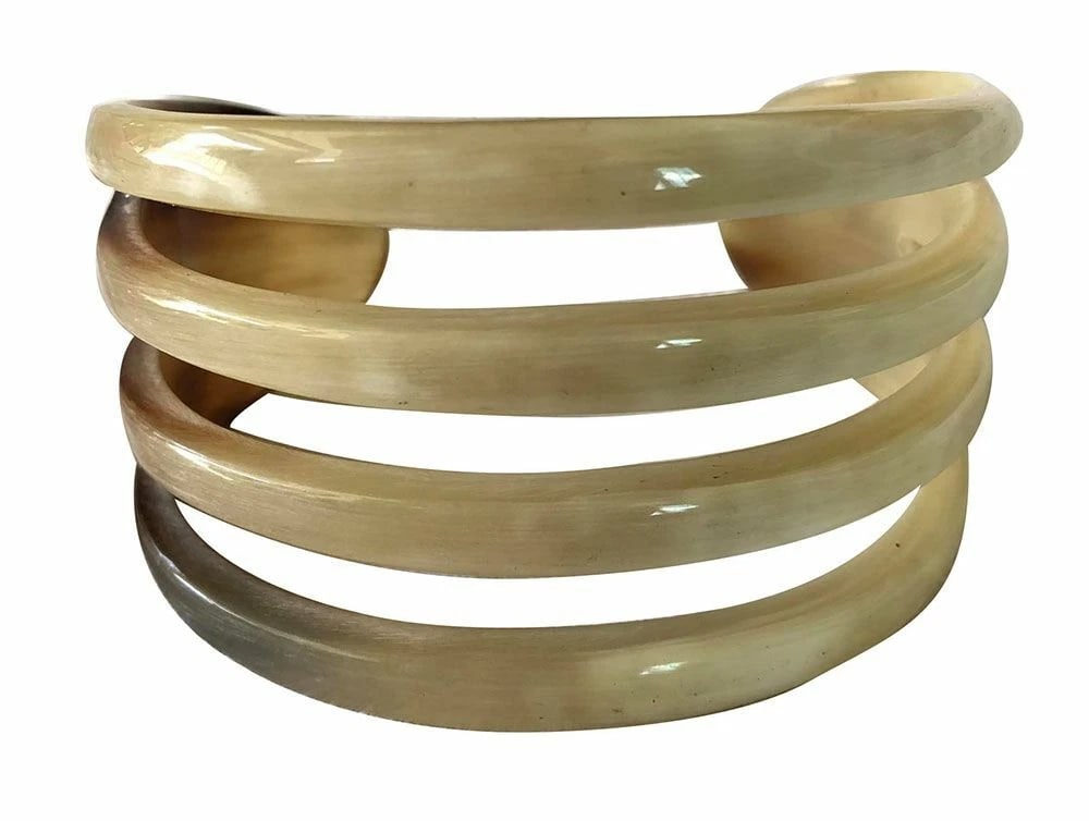 New Textured Cow Horn Bracelet. - 7