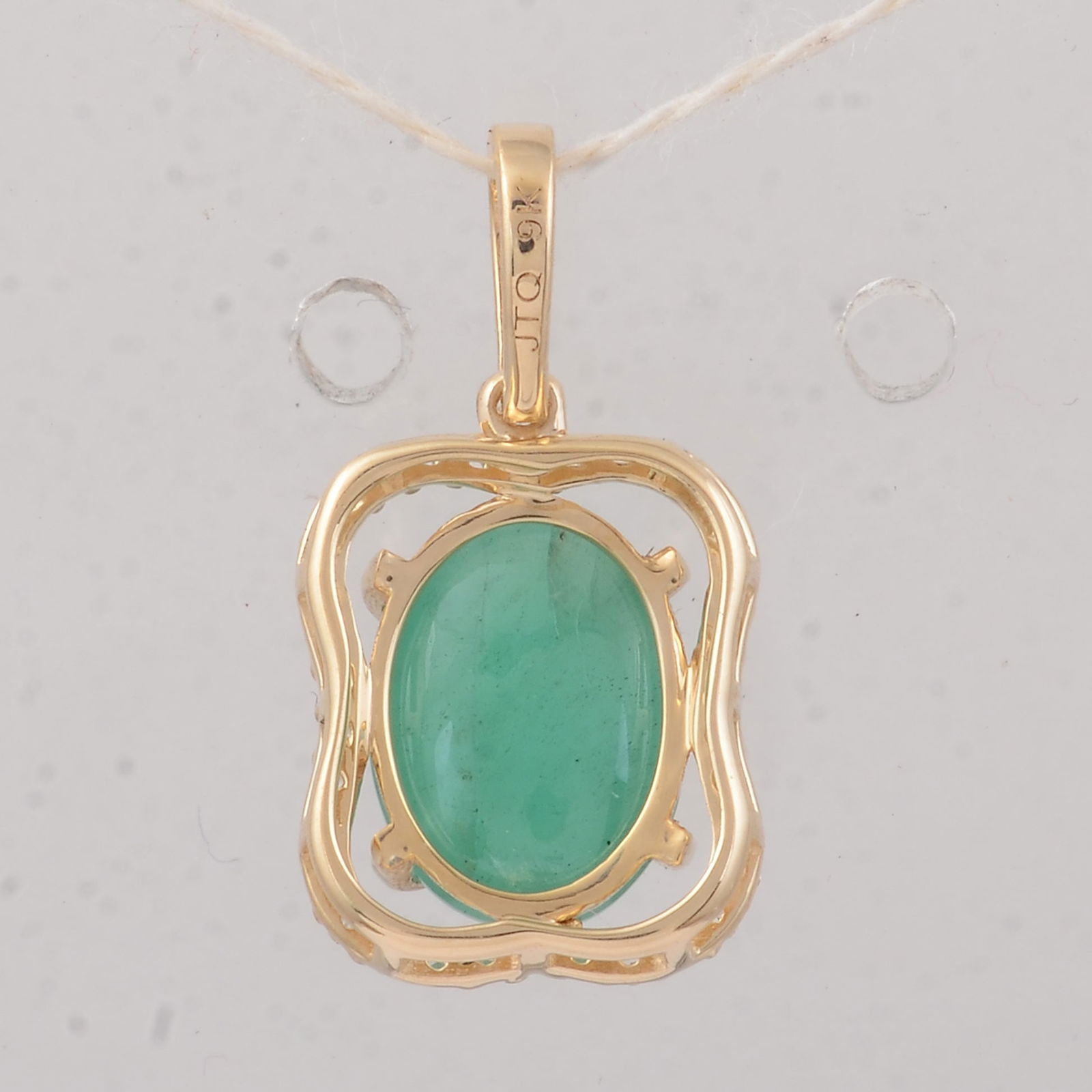 2.44 Ct Oval Emerald 9K Gold Pendant - 2