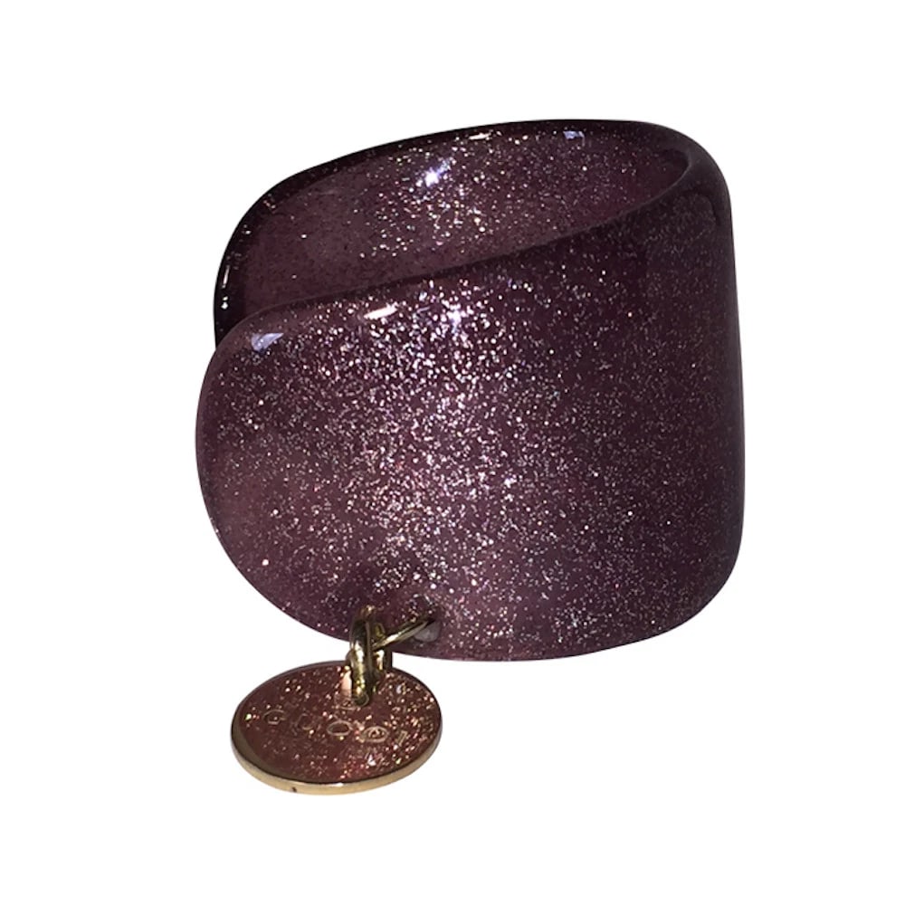 Gucci Glittered Pink Lucite Cuff Bracelet - 3