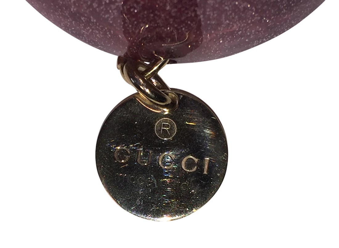 Gucci Glittered Pink Lucite Cuff Bracelet - 7