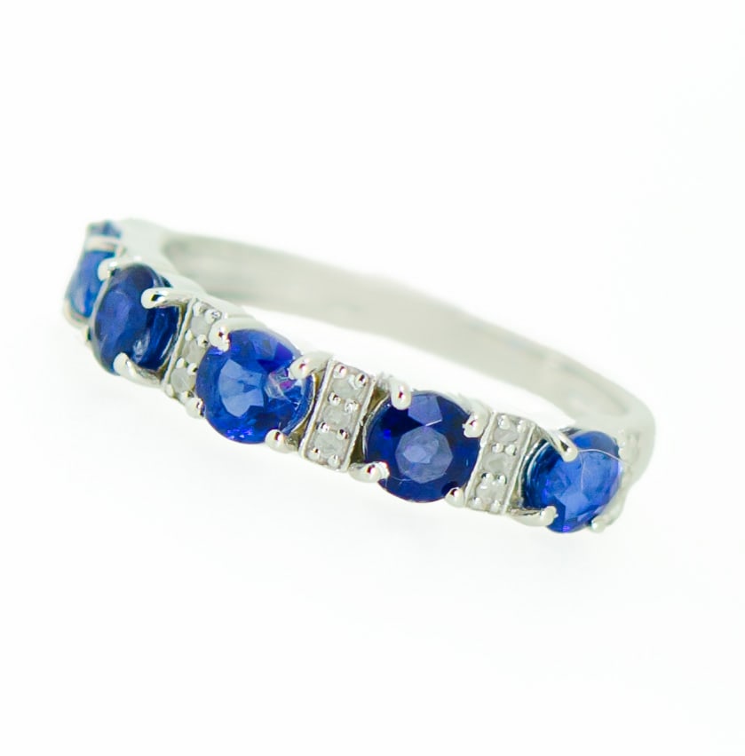 18K Gold-Plated 925 Silver Sapphire Ring – Size 56 - 2