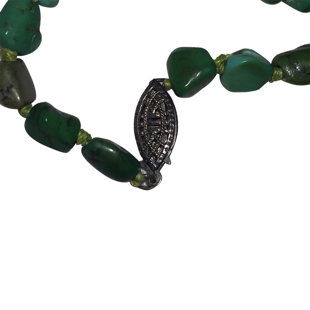 Chinese Art Deco Turquoise Necklace & Bracelet Set - 7