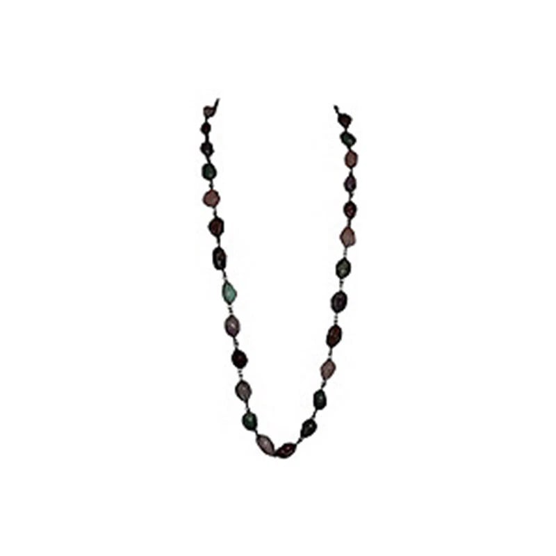 Gemstone Wire Wrap Flapper Necklace - 3