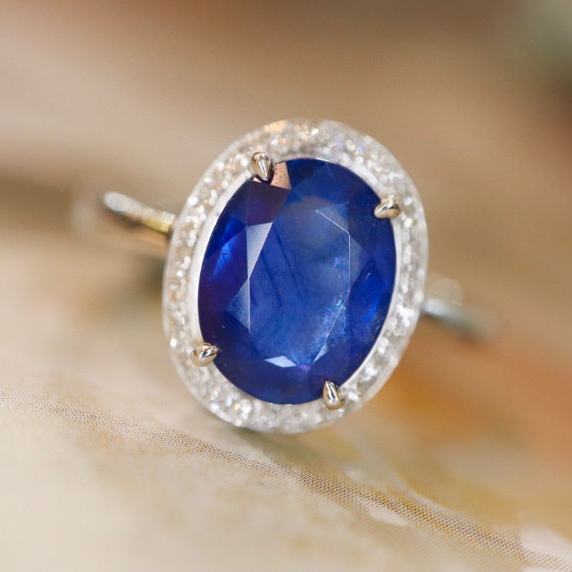 14K GOLD 2.64 CTW NATURAL SAPPHIRE & DIAMOND RING - 5