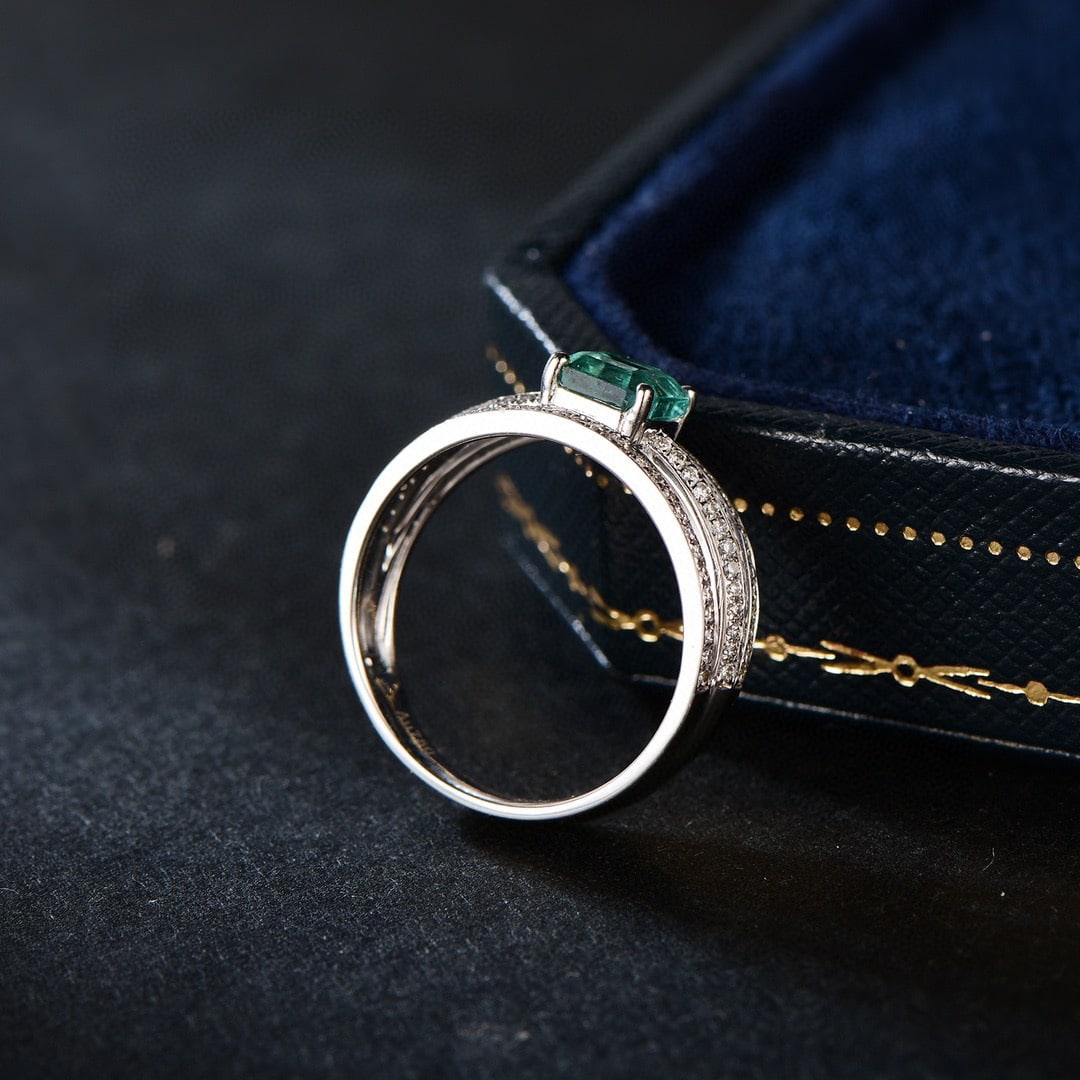 14K GOLD 1.18 CTW NATURAL EMERALD & DIAMOND RING - 3