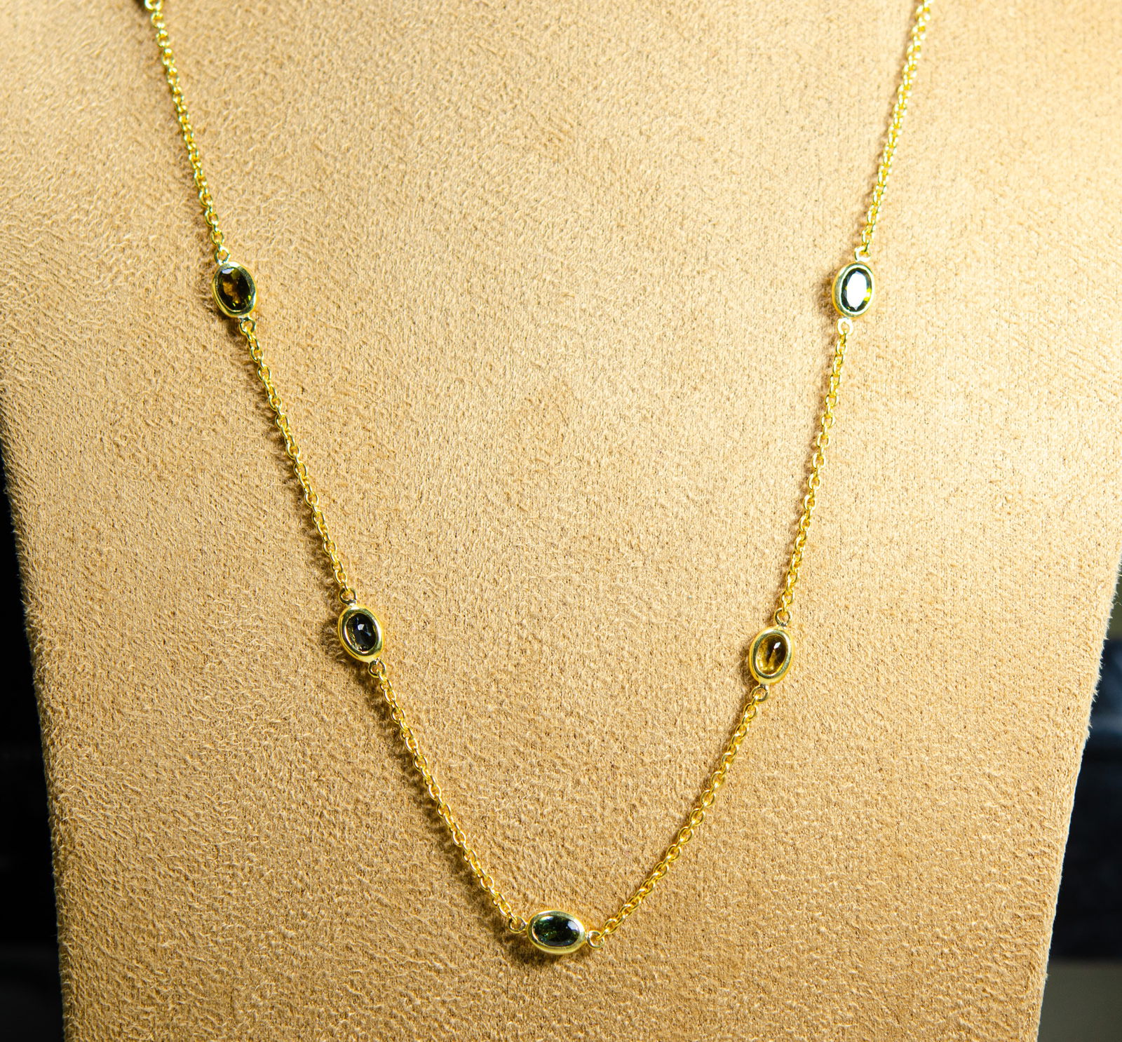 18K Gold-Plated 925 Silver Chain with red Tourmaline - 2