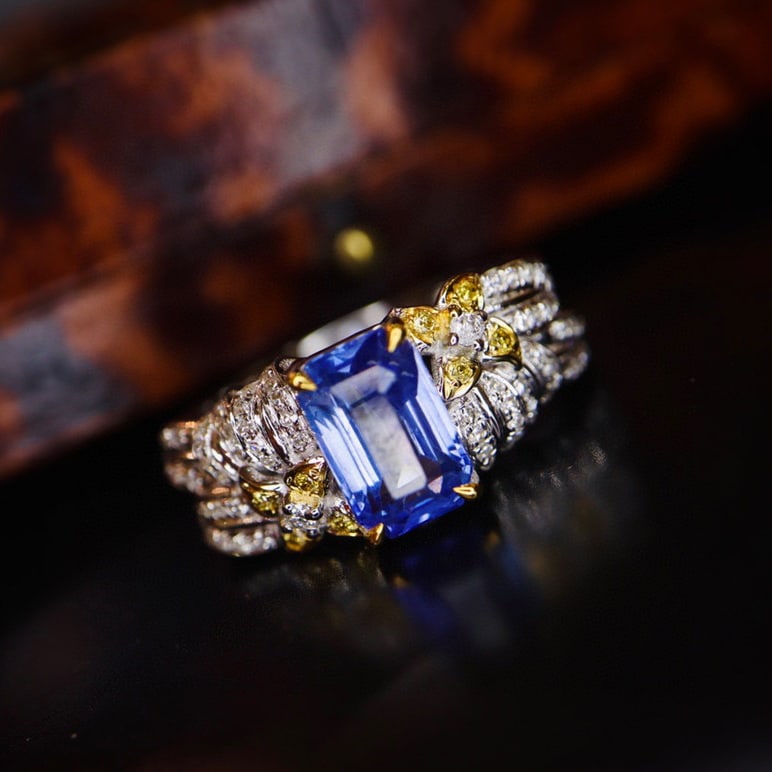 14K GOLD 2.27 CTW NATURAL SAPPHIRE & DIAMOND RING - 2