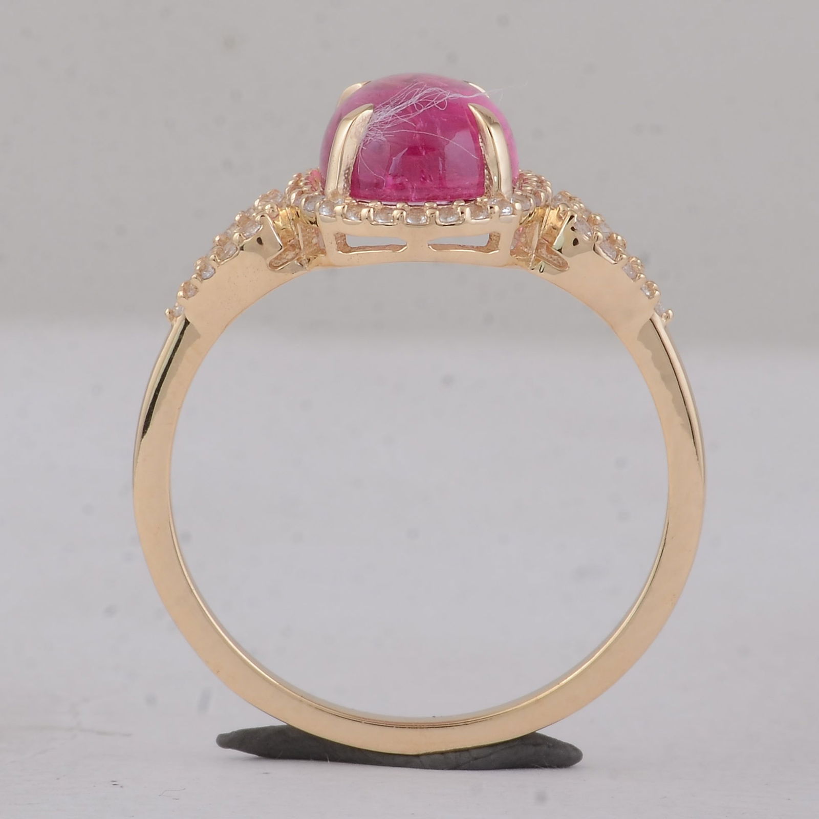 2.52 Ct Oval Tourmaline 9K Gold Ring - 3