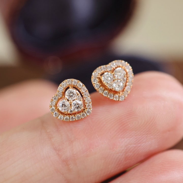 14K GOLD 0.32 CT NATURAL H DIAMOND EARRINGS - 2