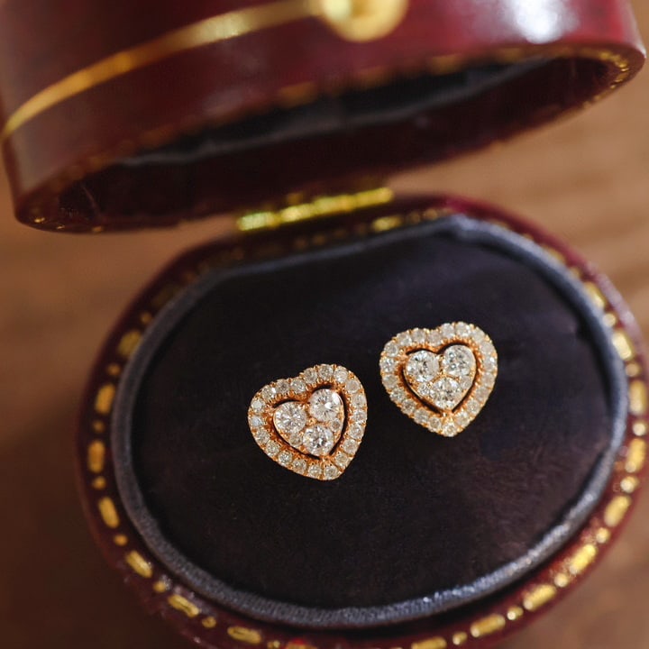 14K GOLD 0.32 CT NATURAL H DIAMOND EARRINGS - 7