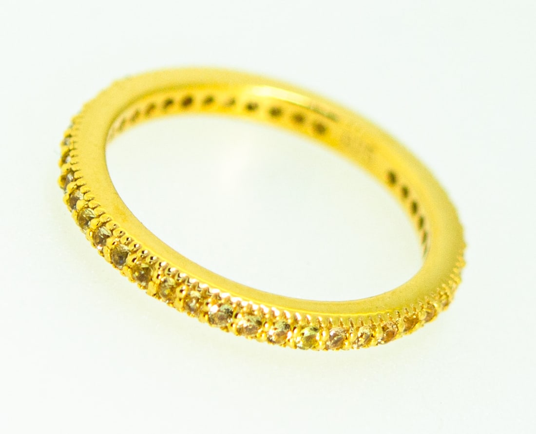 18K Gold-Plated 925 Silver Diamond Ring – Size 50 - 2