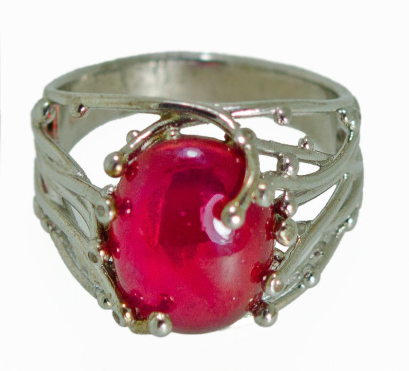 18K Gold-Plated 925 Silver Ruby Ring – Size 58 - 2