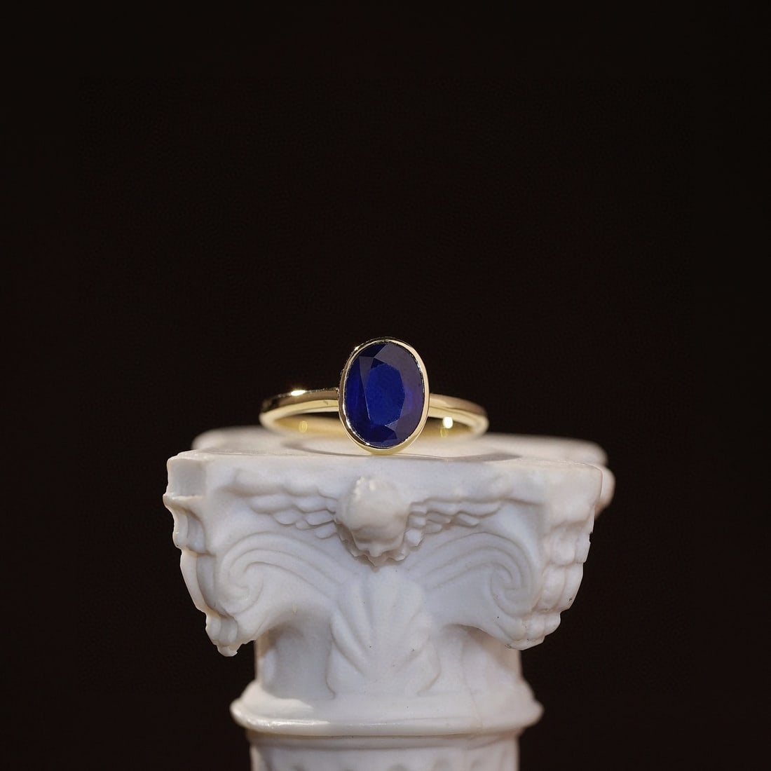 14K GOLD 1.20 CT NATURAL SAPPHIRE RING - 5