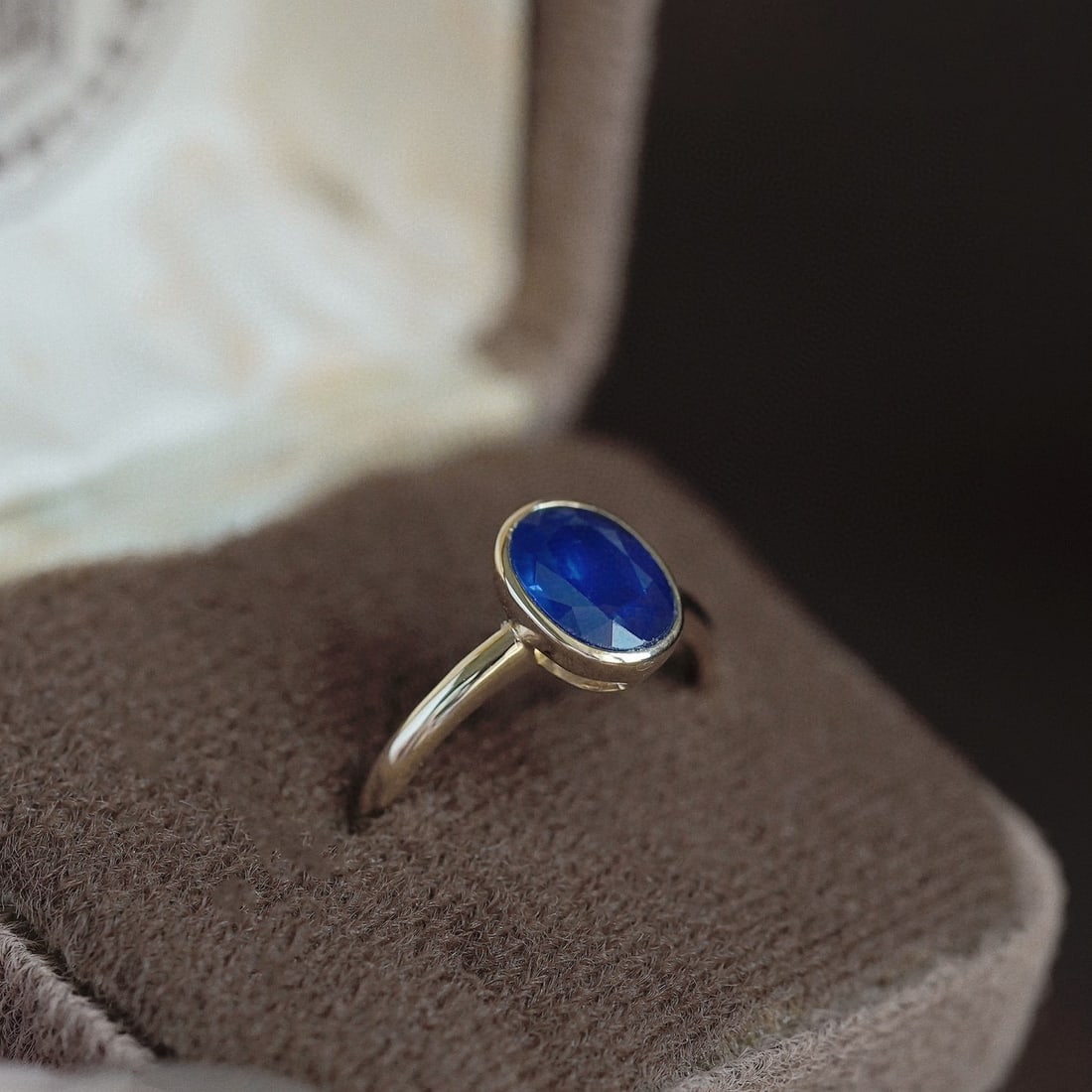 14K GOLD 1.20 CT NATURAL SAPPHIRE RING - 6