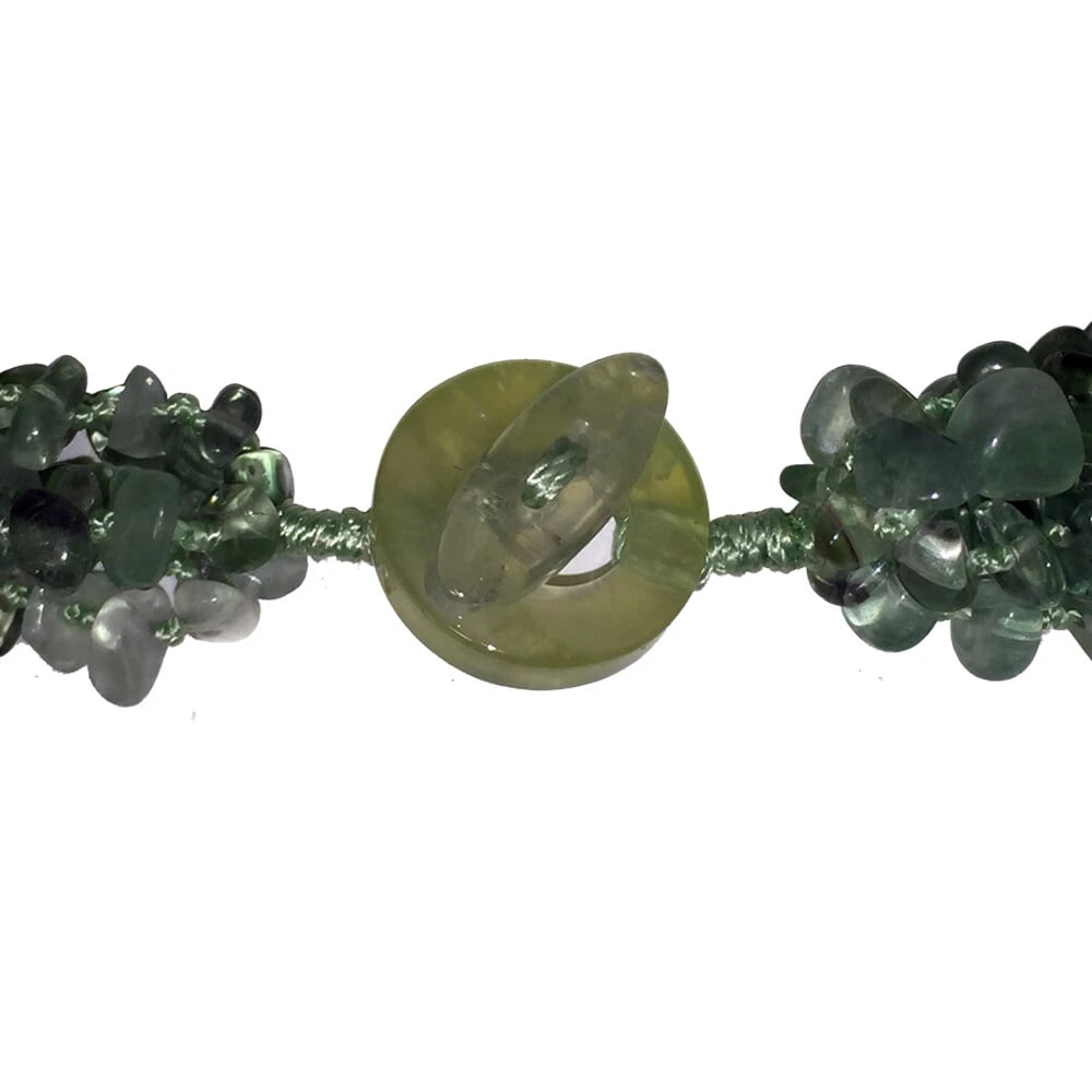 Handmade Green Fluorite Multi Stranded Beaded Statement Necklace - 5