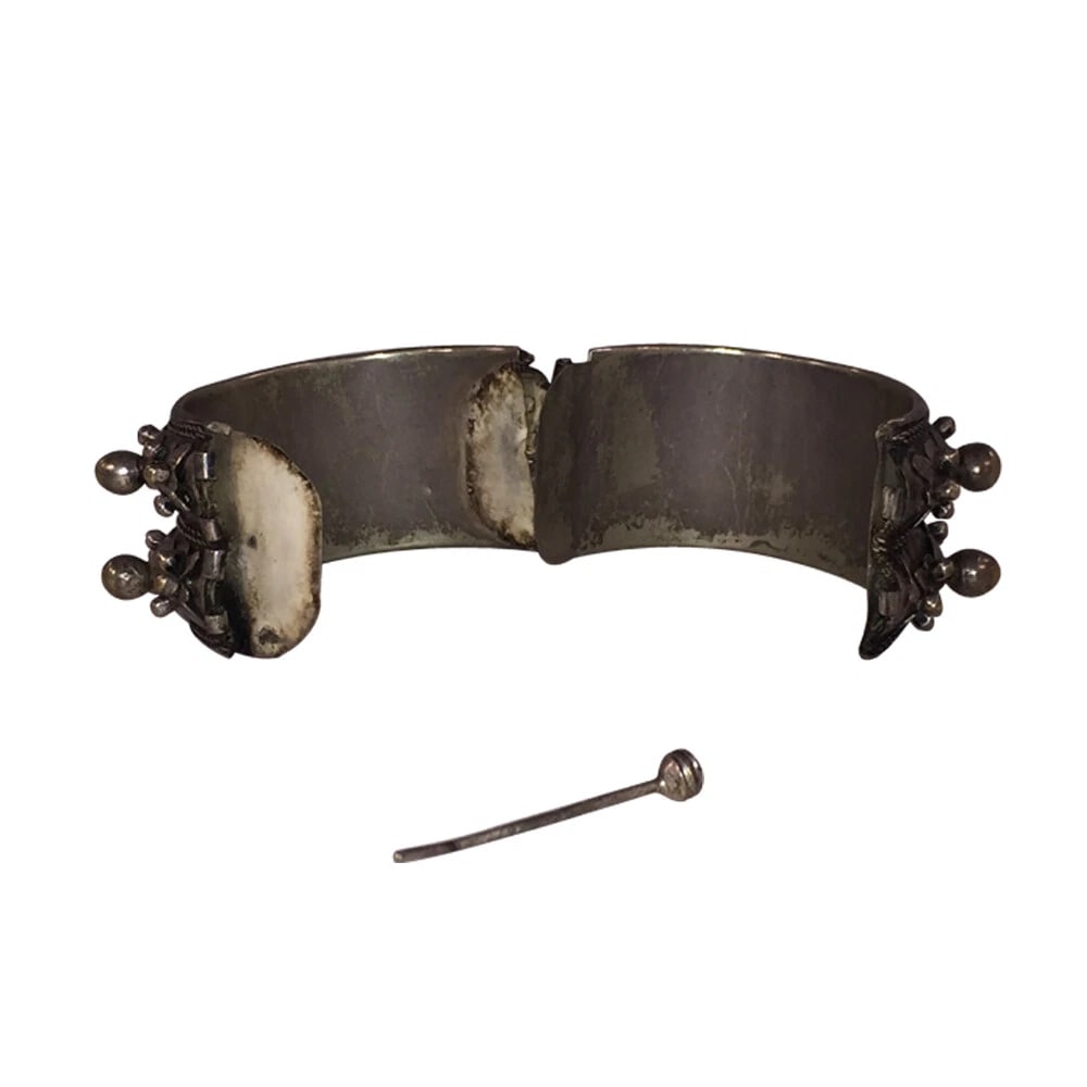 Silver Moroccan Berber Saharan Ethnic Tribal African Granulated Bracelet - 8