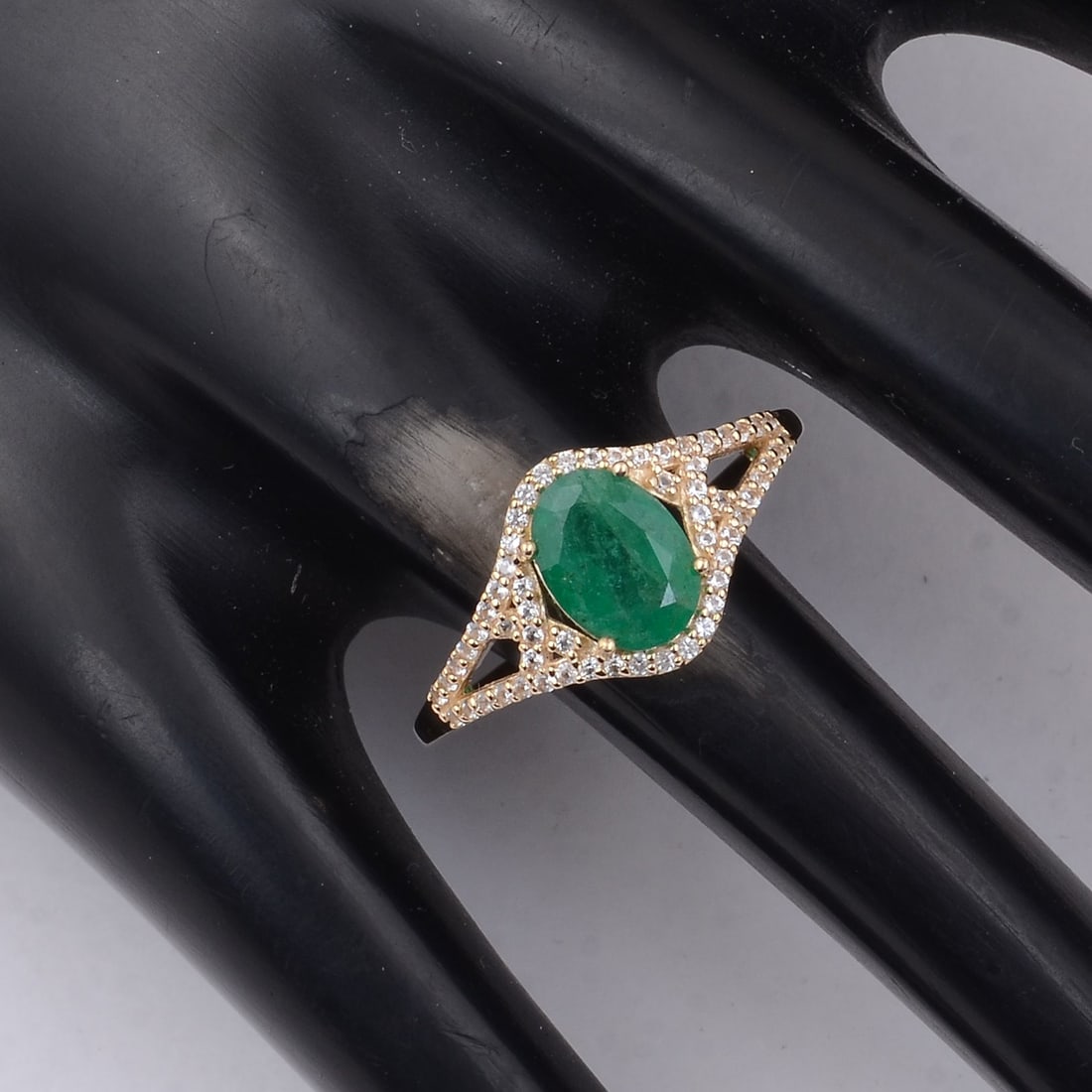 1.50 Ct Oval Emerald 9K Gold Ring - 2