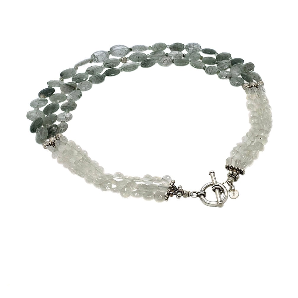 Green Tourmalinated Quartz Necklace - 4