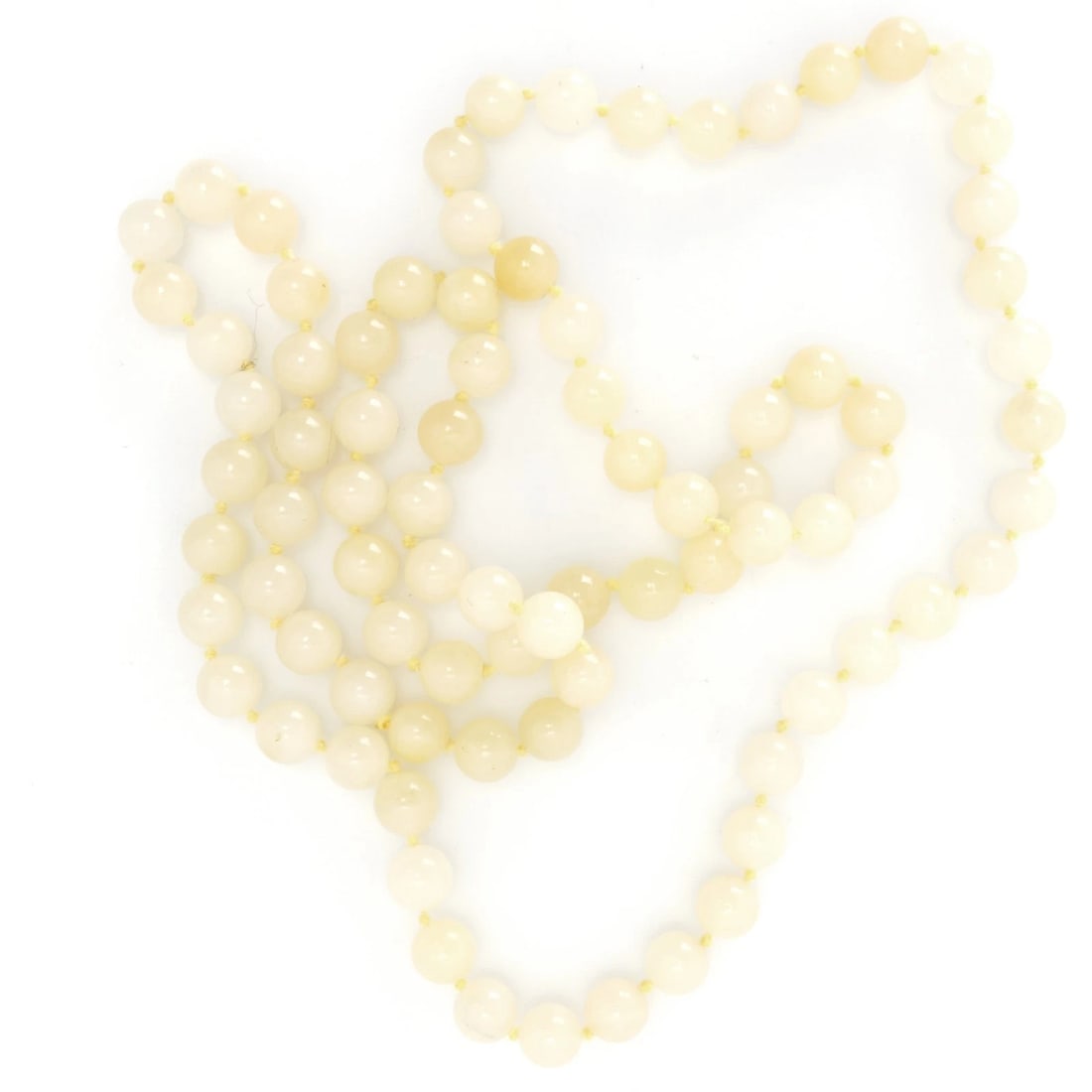 Vintage 32 in White Hardstone Bead Necklace - 5