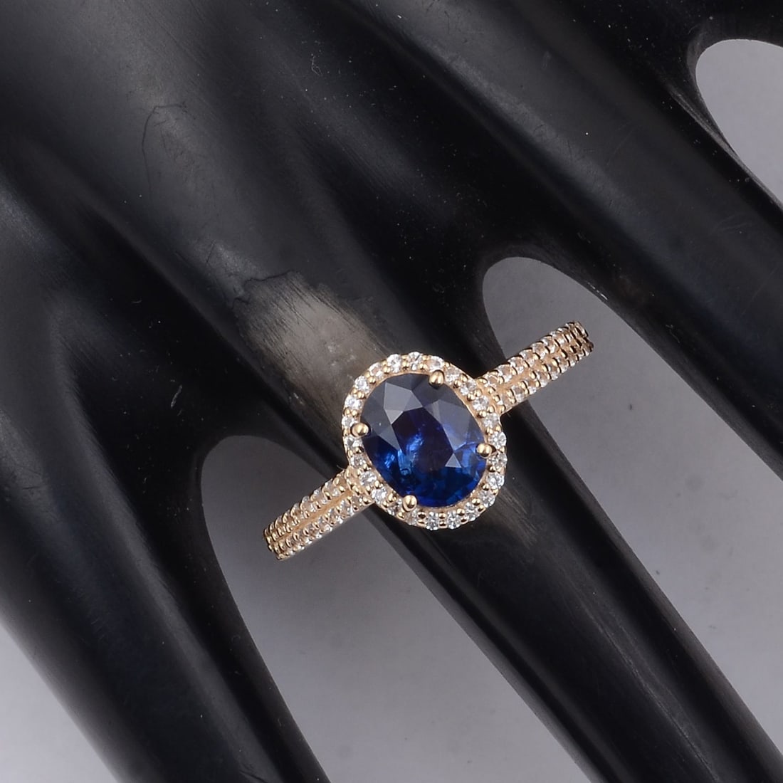 1.59 Ct Oval Sapphire 9K Gold Ring - 2