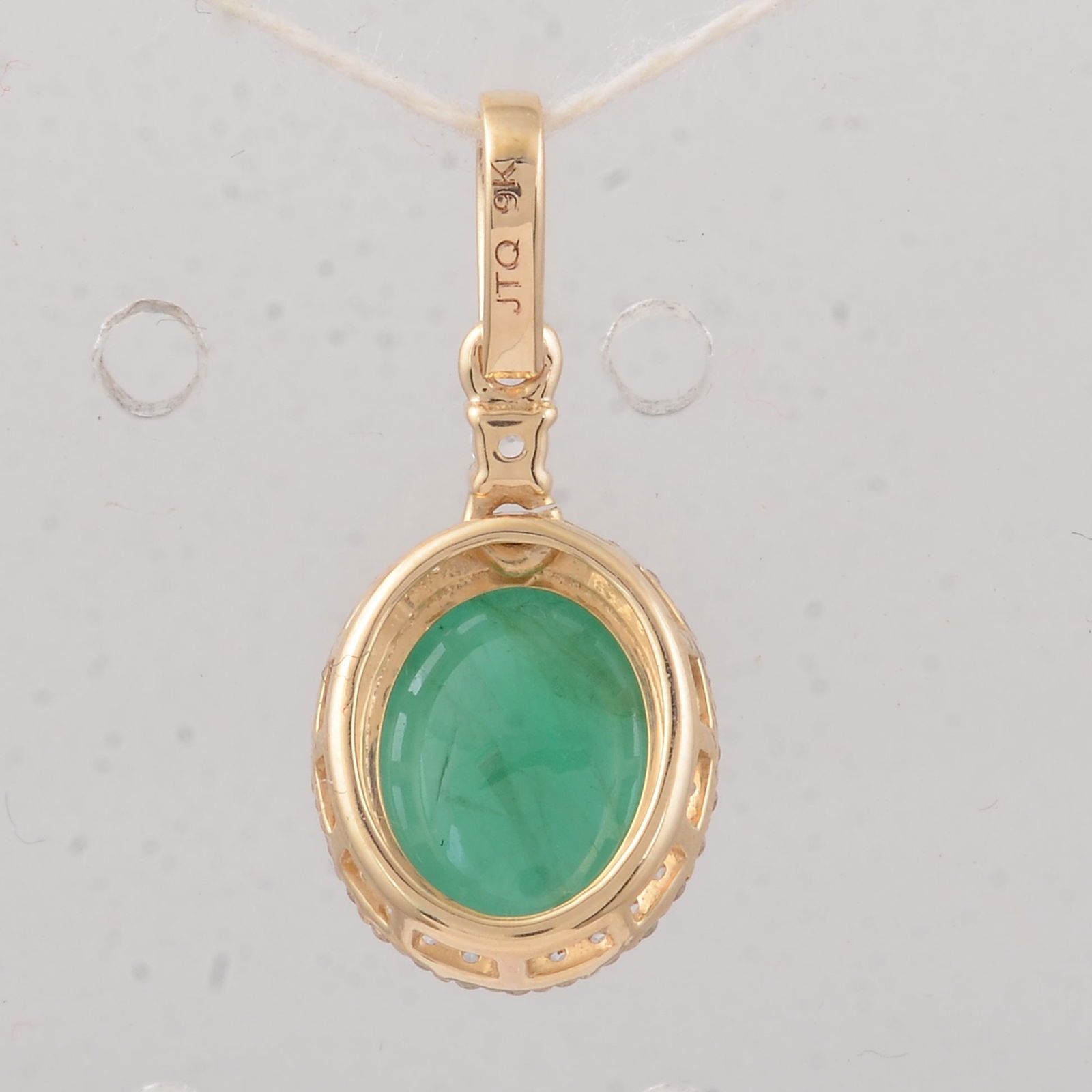 2.37 Ct Oval Emerald 9K Gold Pendant - 2
