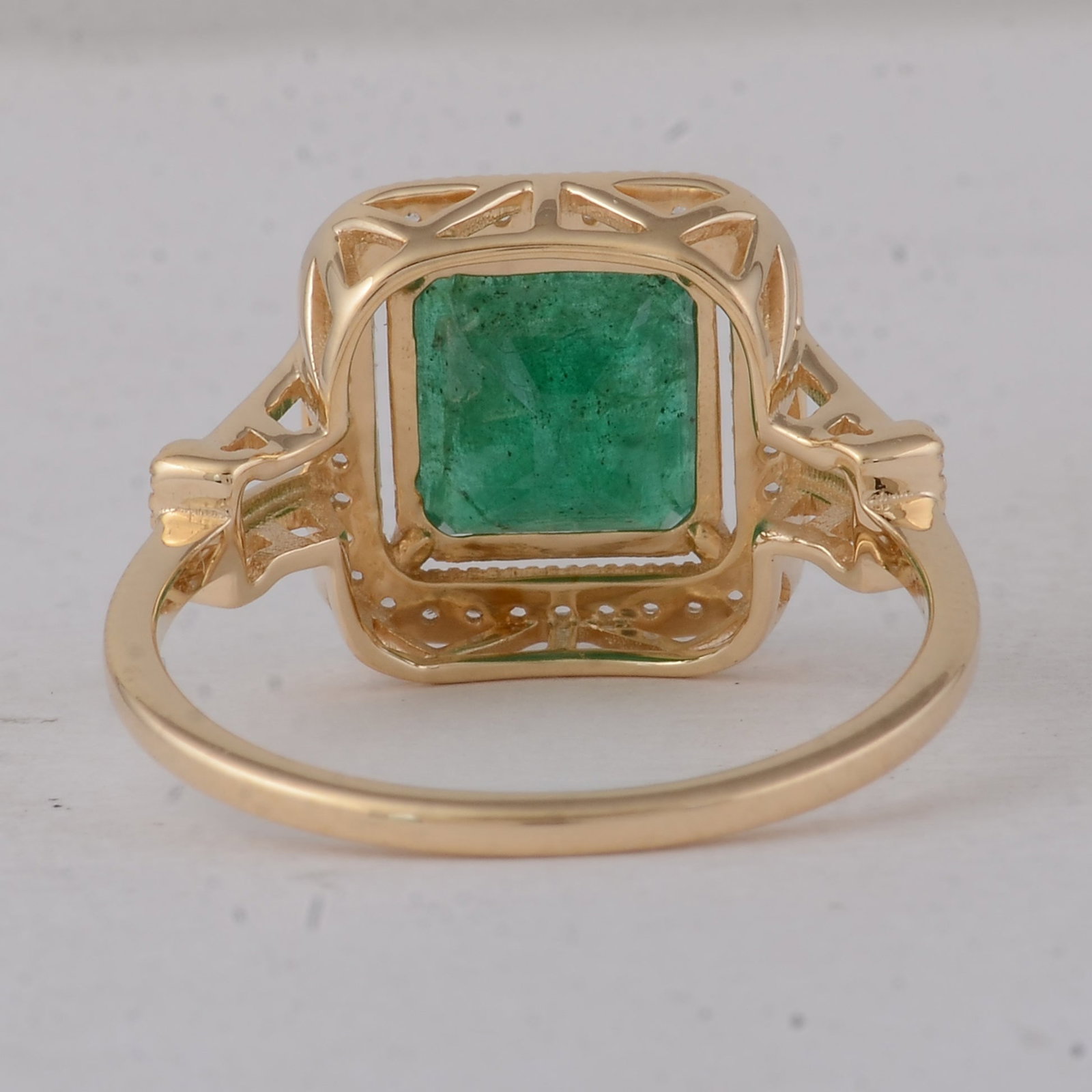 2.17 Ct Octagon Emerald 9K Gold Ring - 3